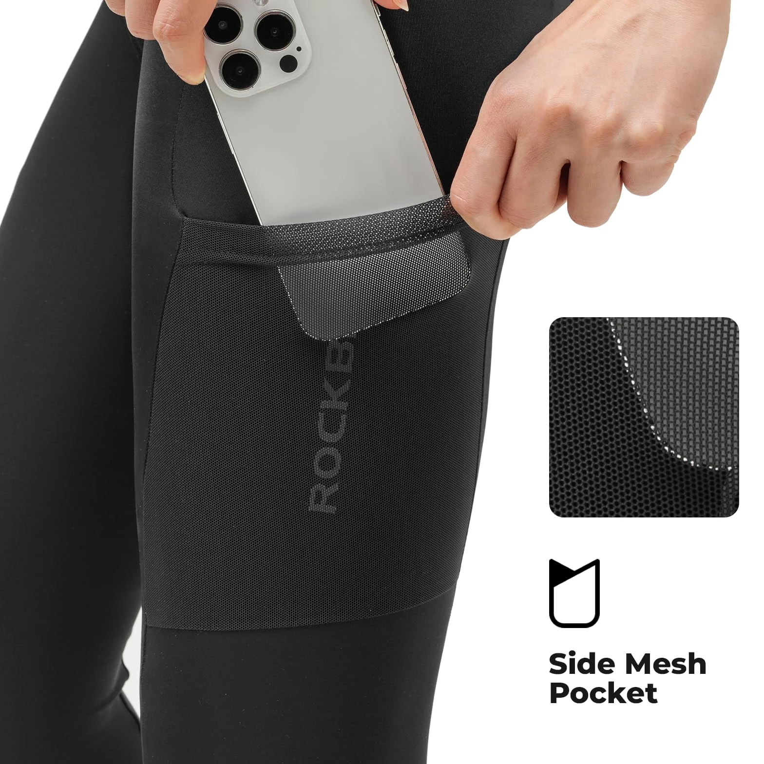 ROCKBROS Pantalon Cycliste Femme Rembourré, Leggings de Vélo Séchage Rapide Respirant, Collants de Cyclisme Longues VTT avec Poche