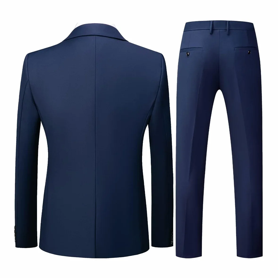KUDORO Costume Homme 3 pièces Slim Fit Smoking Simple Poitrine à Deux Boutons Men Suits 3 Piece pour Mariage Business Fête Confort Blazer Veste et Pantalon Gilet