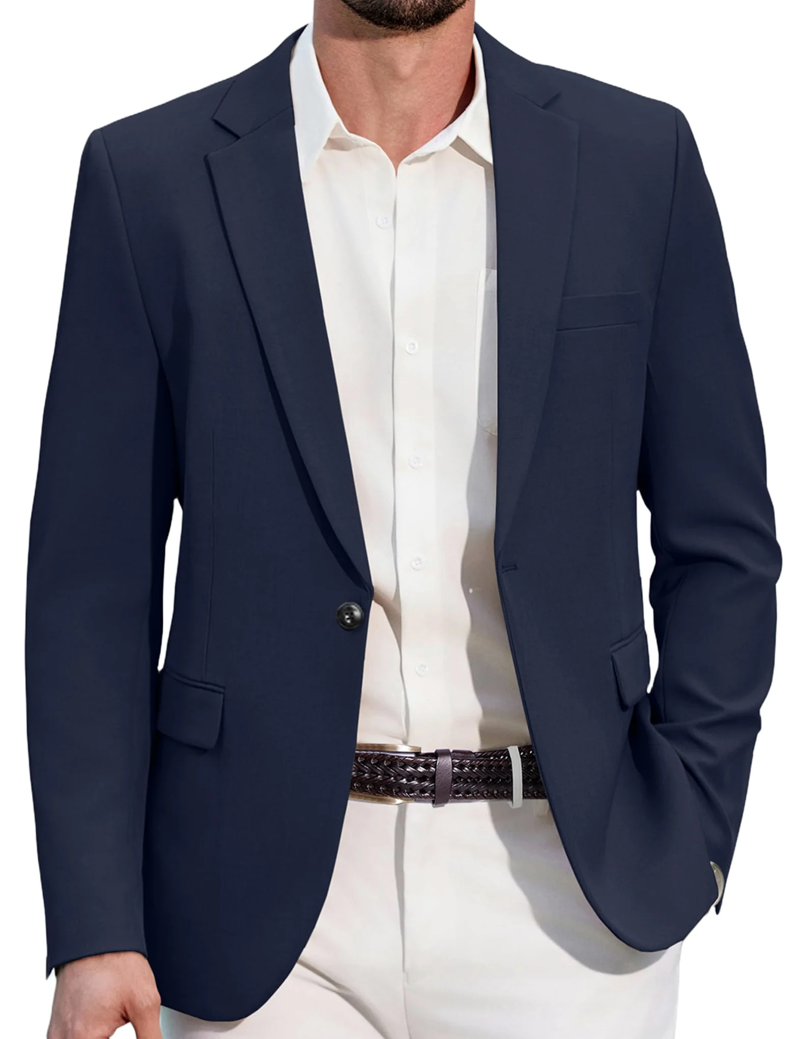 COOFANDY Blazer pour Homme Sportif Décontracté Veste De Costume à 1 Bouton pour Homme Business Casual