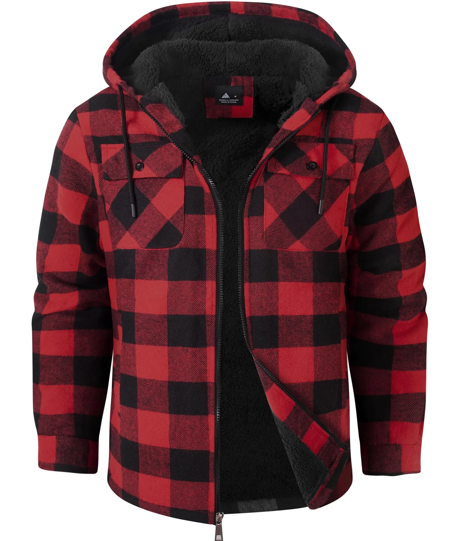 SwissWell Chemise pour Homme Épaissir Veste Flanelle Carreaux Doublure Peluche Loisirs Doublée Sweat à Capuche Homme Polaire Veste D'hiver Avec Poches