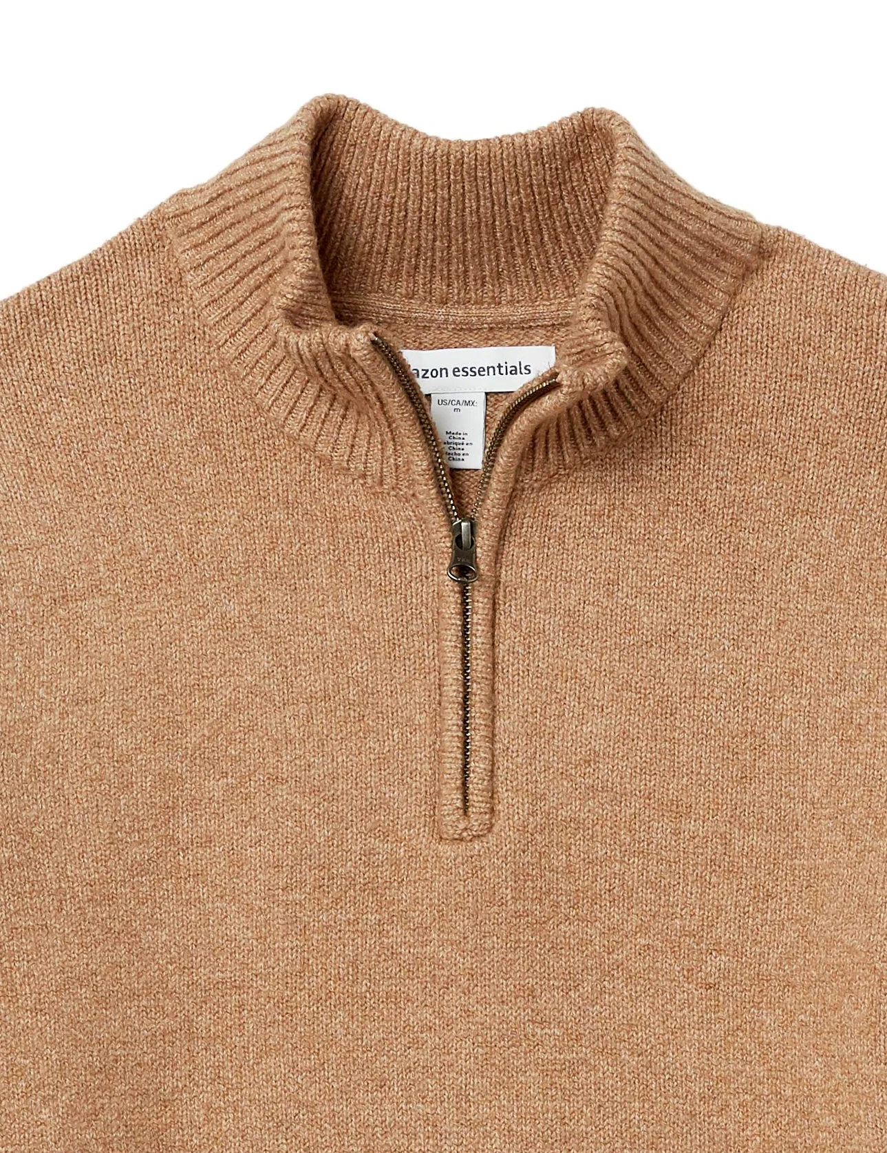 Amazon Essentials Pull à Fermeture Éclair 3/4, à Manches Longues, Doux Au Toucher Homme