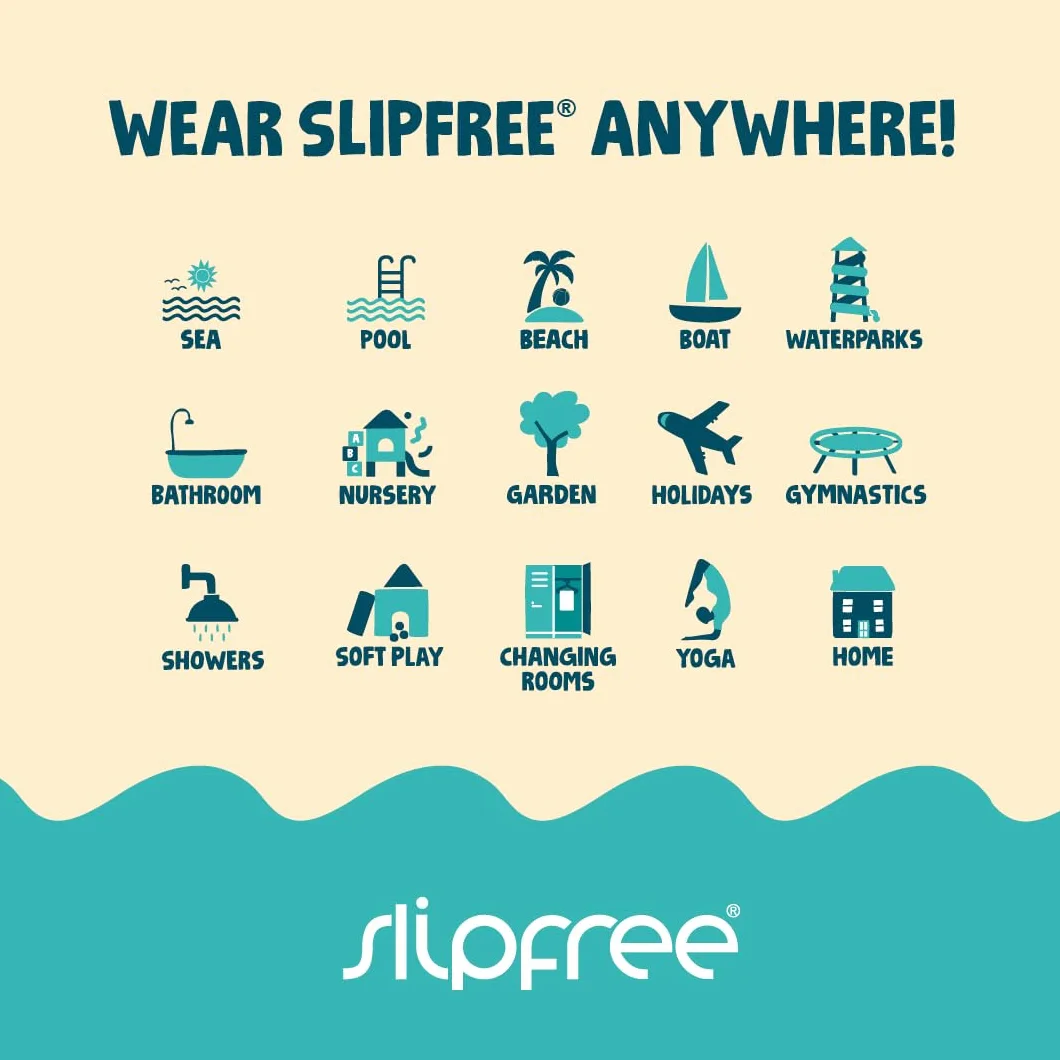 Slipfree Non-Slip Shoes for Girls and Boys. Light, Soft and Comfortable, Unisex Kids Beach Water Shoes with Protective Sole, Ideal for Holiday, Sports and Home
