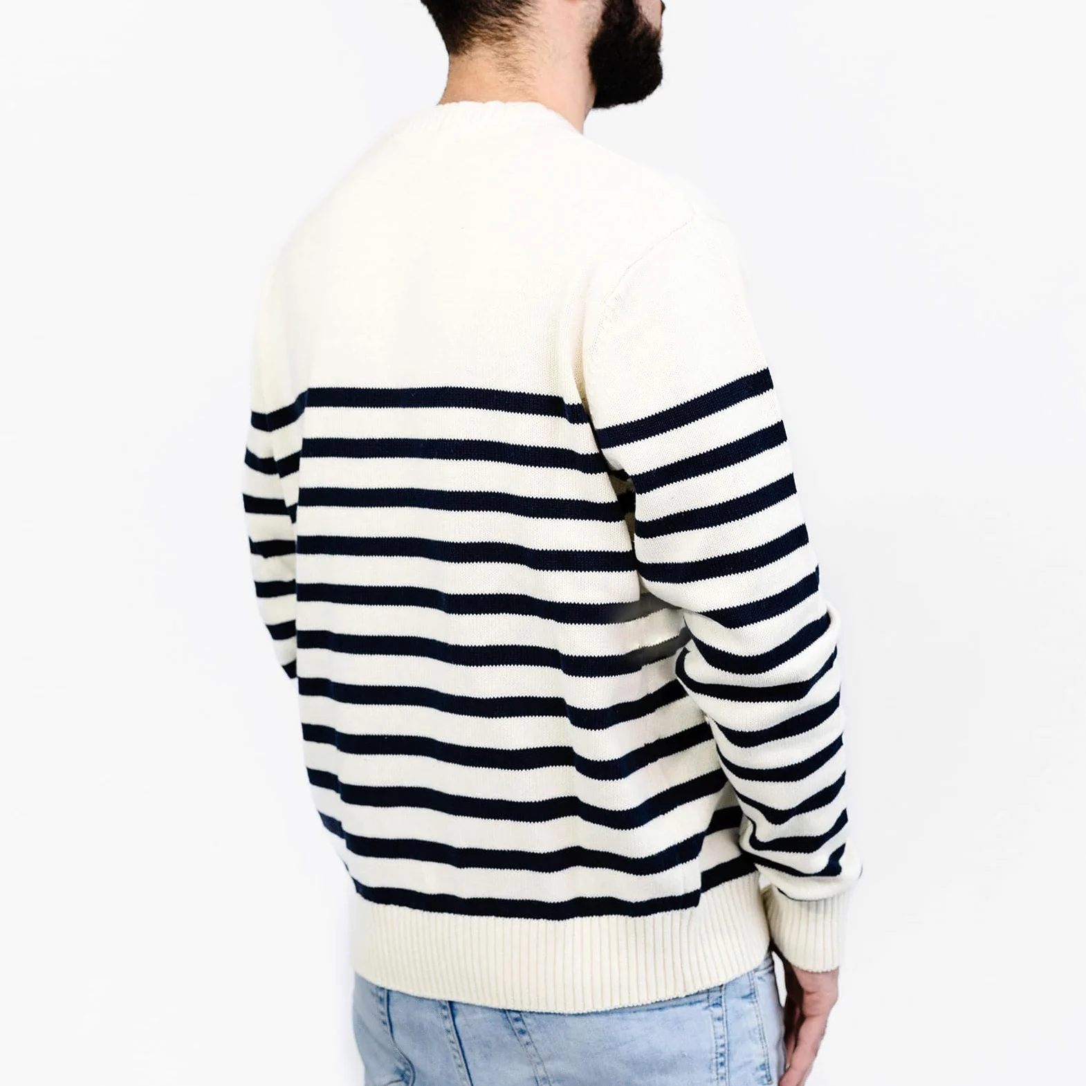 Breizh Ocean - Pull Marin Homme Rayé ou Uni - du XS au 4XL - Création Française Bono - Pull Homme Hiver - Vêtement Marin pour Homme