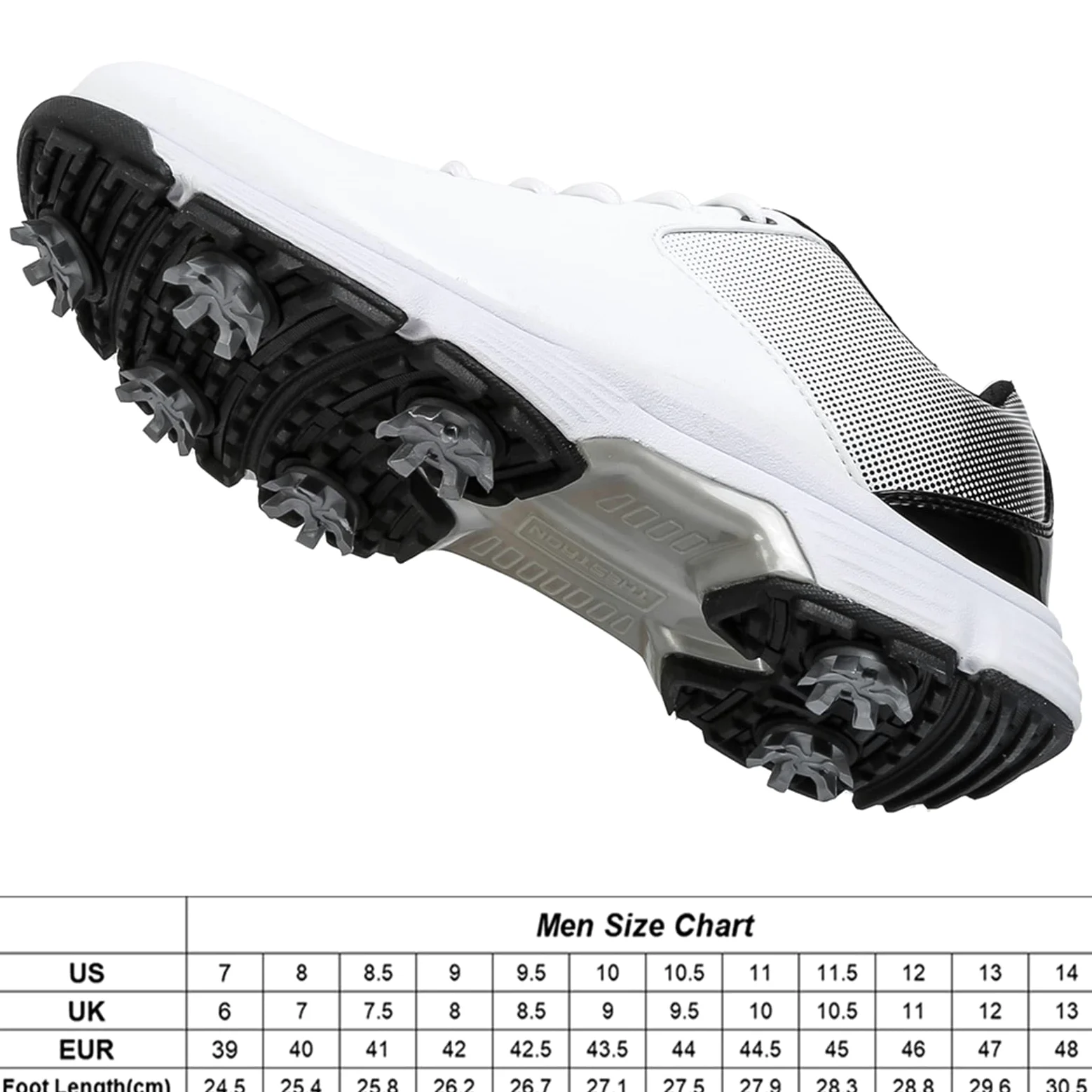 Chaussures De Golf pour Hommes avec Baskets Imperméables À Coupe Large en Cuir À Pointes Grande Taille