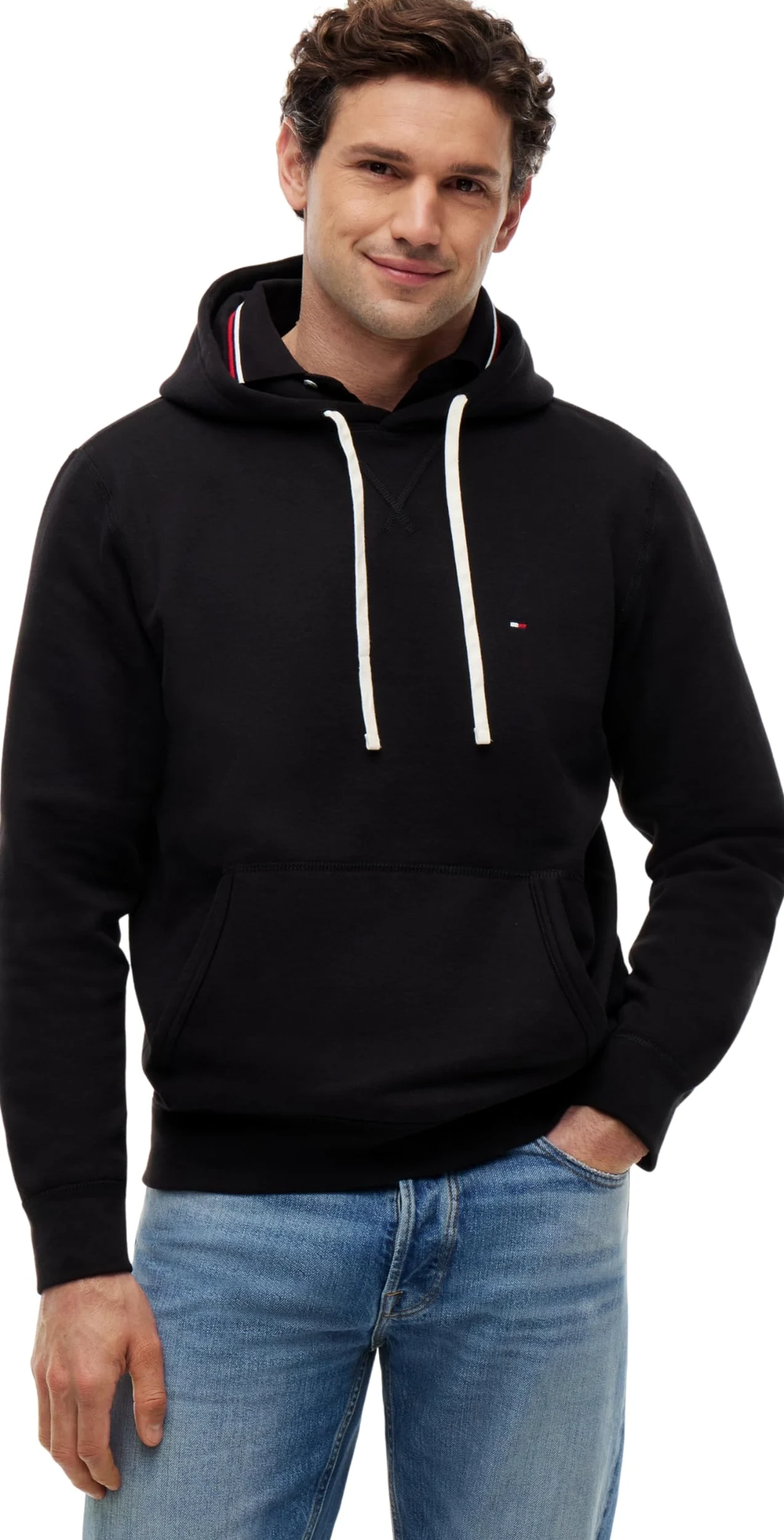 Tommy Hilfiger Sweat à Capuche Homme Essential Fleece Regular Fit