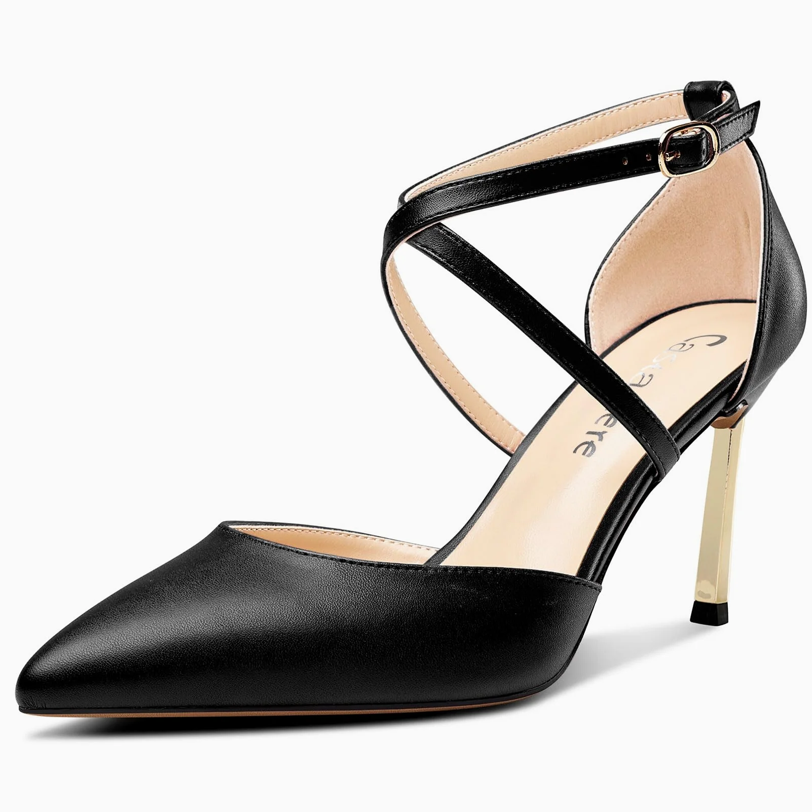 Castamere Femmes Haut High Talon Heel Pointu Bout Escarpins Lanières Cheville Lanières Croisées Mariage Dress 8.5 CM Heels