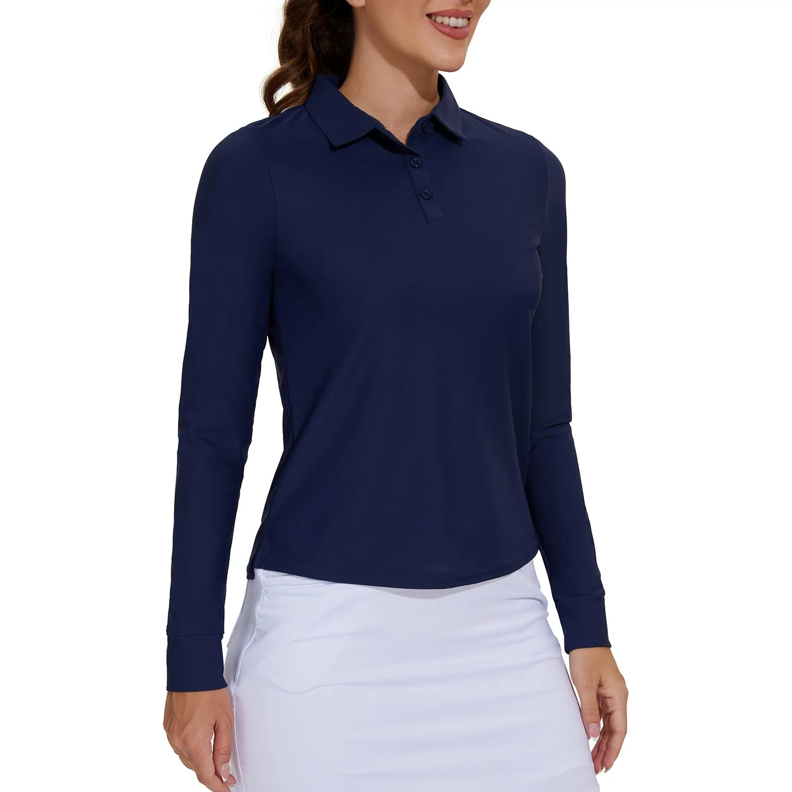 M MOTEEPI Sun Shirts Polo de golf léger avec protection UV pour femme avec 3 boutons