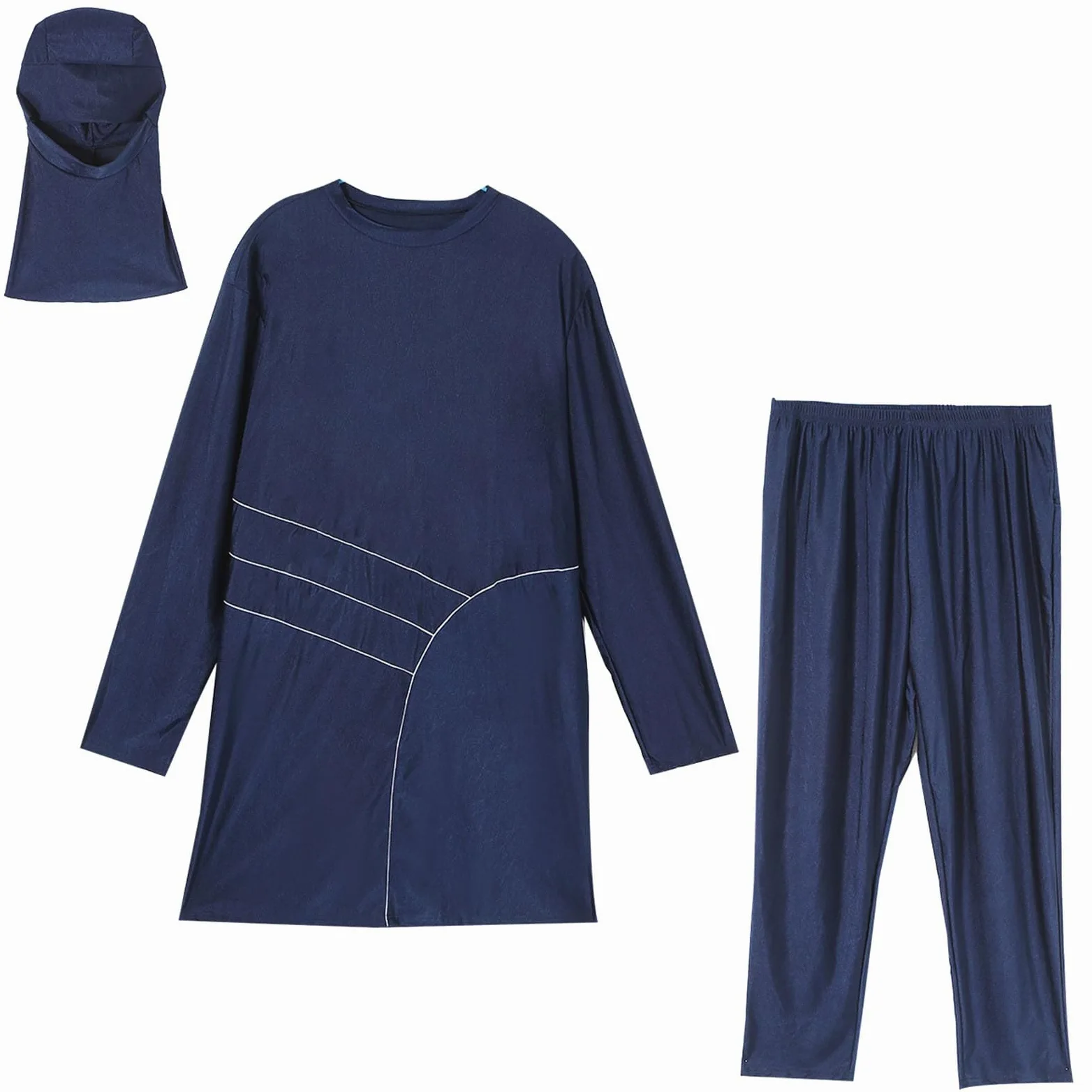 Maillot de bain musulman pour femme - Grande taille - Couverture complète - Burkini islamique - Manches longues - Maillot de bain conservateur avec hijab - Costume de natation arabe traditionnel