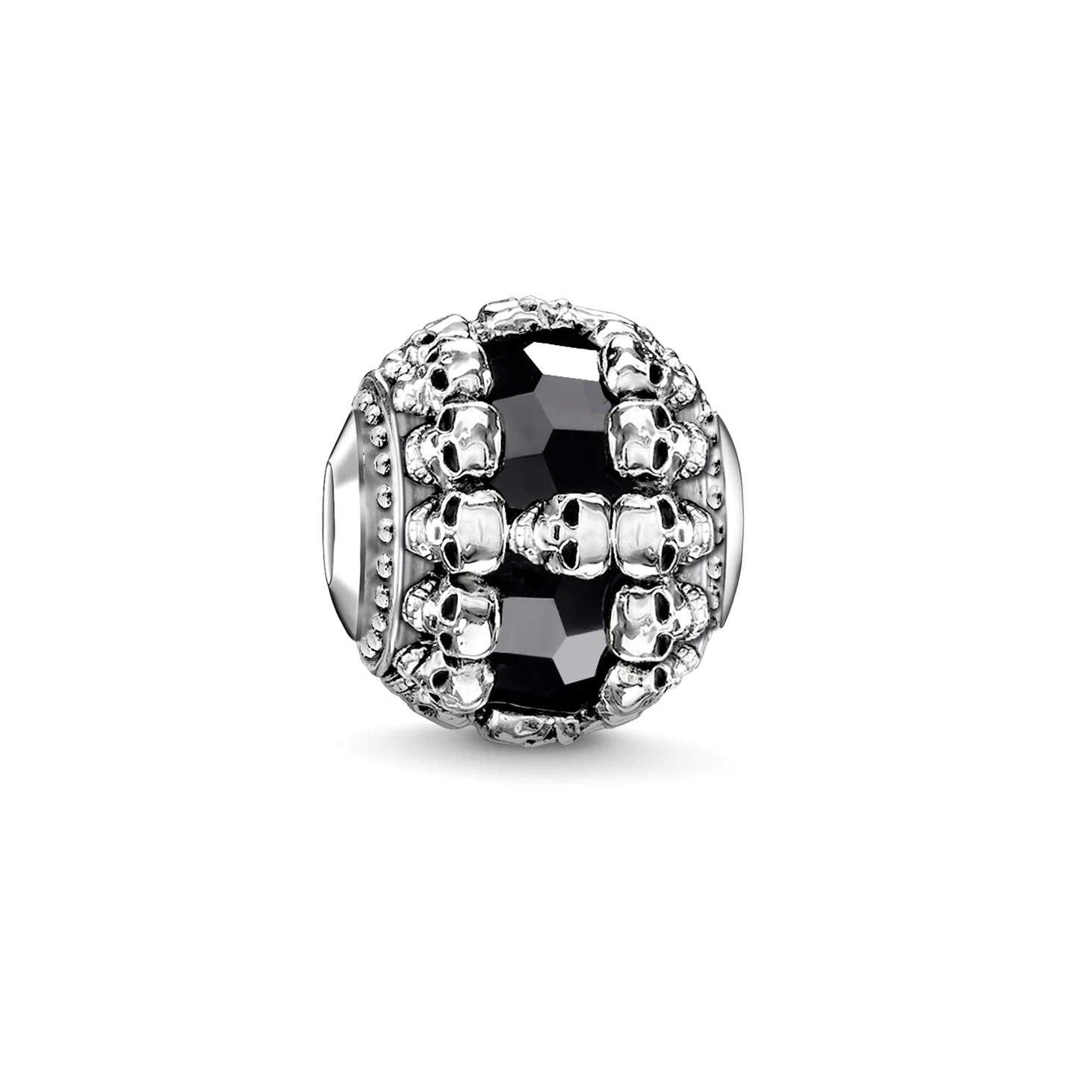 Thomas Sabo Femmes Hommes-Bead Têtes De Mort Noires Karma Beads Argent Sterling 925 noirci Onyx K0241-698-11