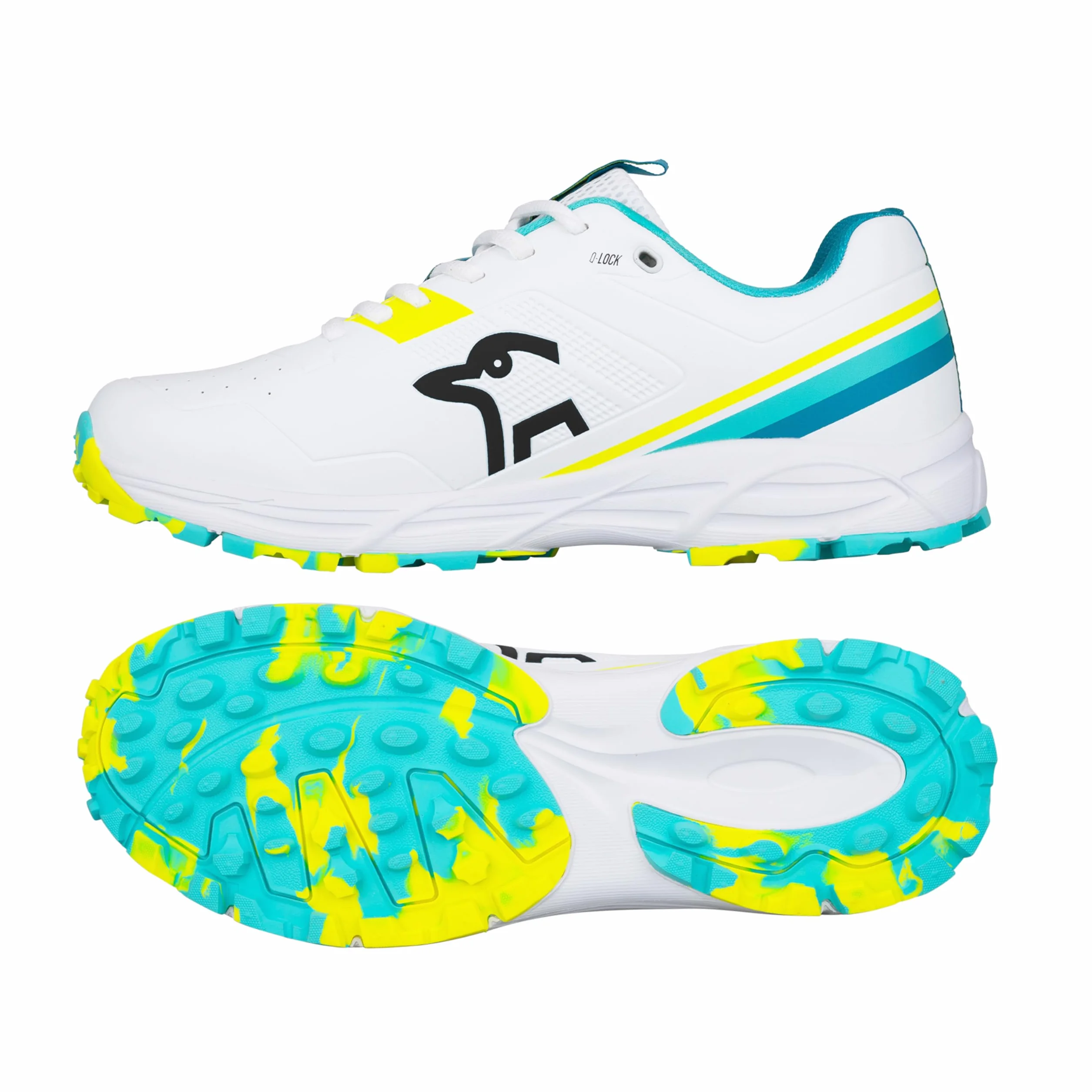 Kookaburra KC 3.0 Chaussure de Cricket avec Semelle en Caoutchouc Aqua/Jaune