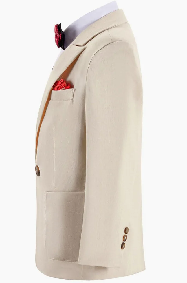 Costume en lin pour garçon 2 pièces léger veste pantalon d'été garçon costume formel
