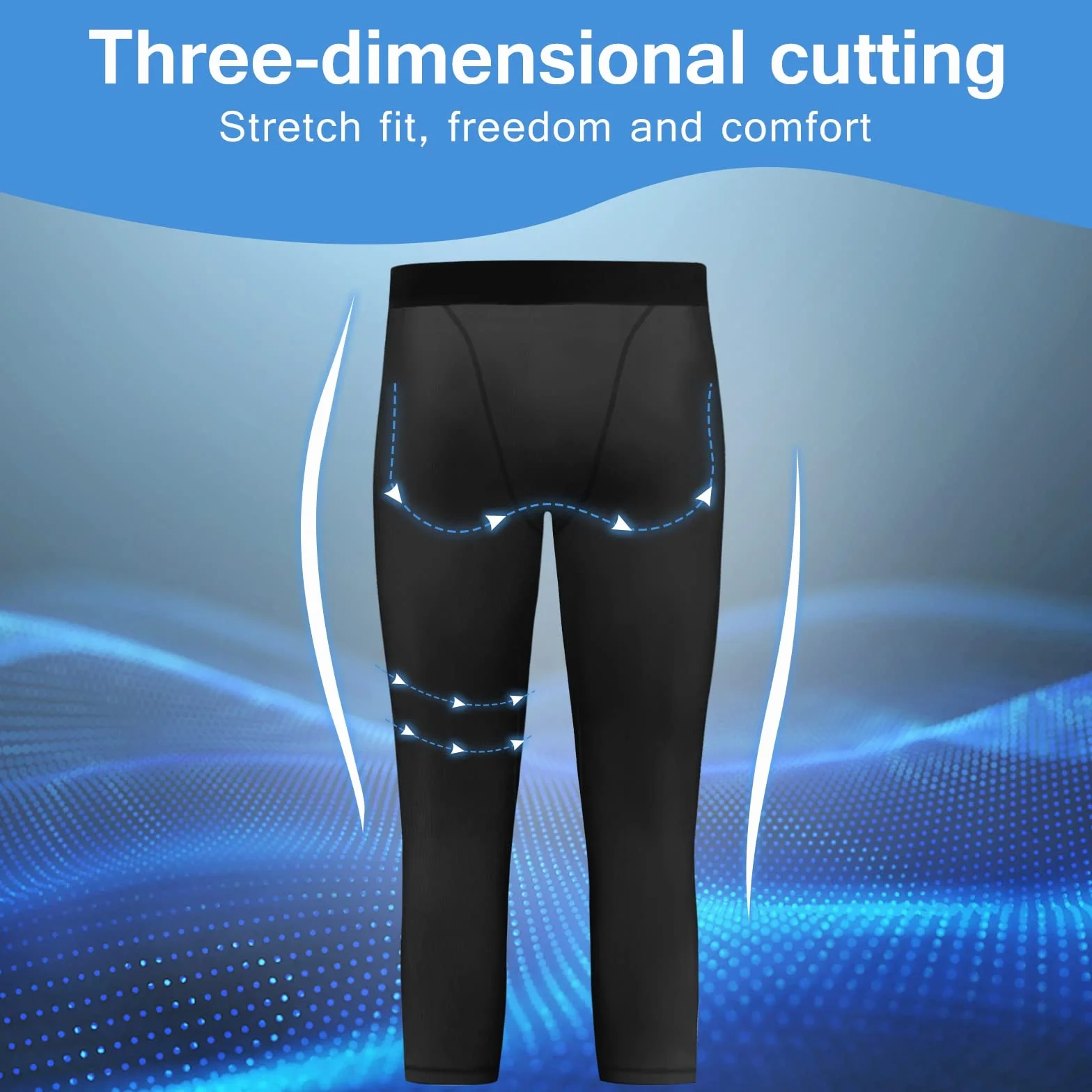 Garçons Jeunes Leggings de Compression 3/4 Collants Couche de Base Pantalon de Course Sportive Capris Enfants pour l’entraînement