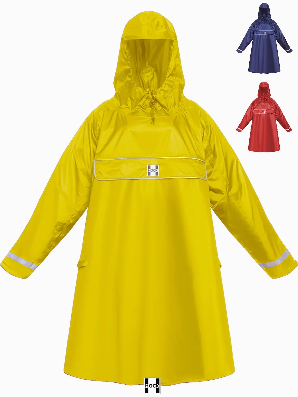 HOCK Premium Poncho E-Bike – Poncho de pluie avec manches pour vélo et E-Bike