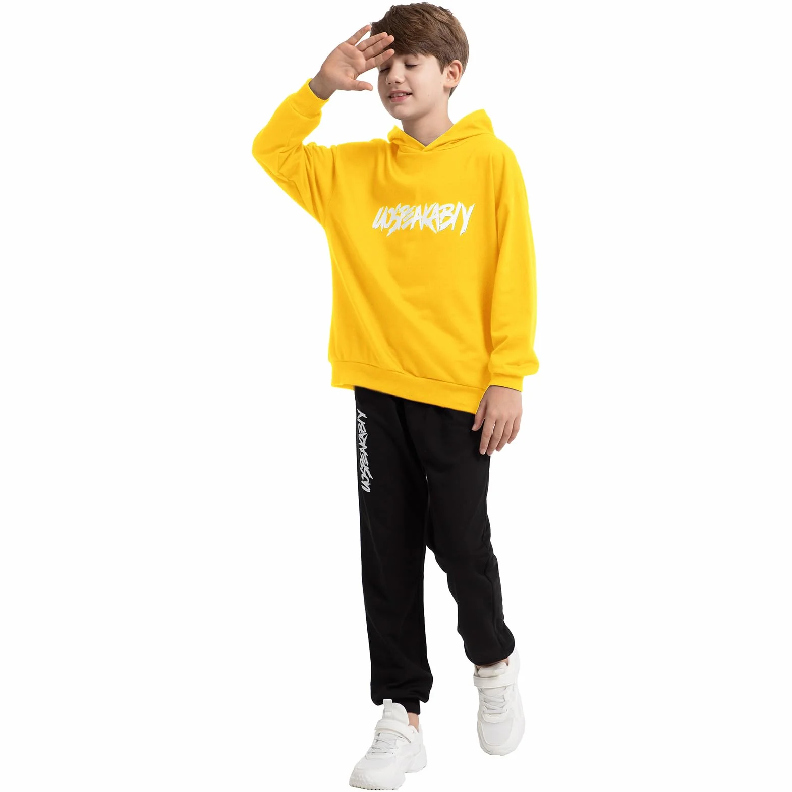amropi Garçon Ensemble Pantalon et Haut Sweat à Capuche Enfants Set pour 2-15 Ans