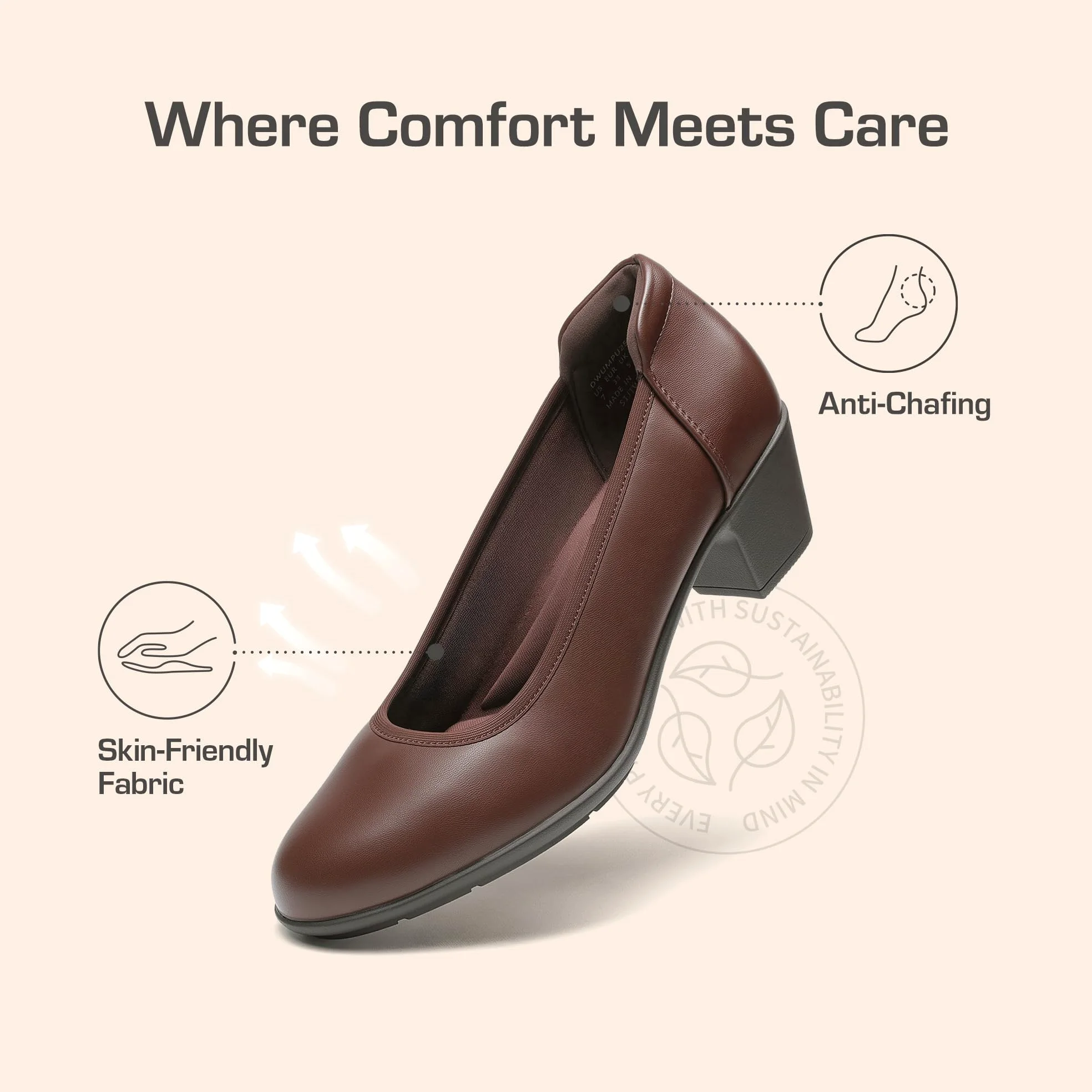 DREAM PAIRS Escarpins bas épais à bout fermé pour femme - Chaussures de travail confortables à talons ronds