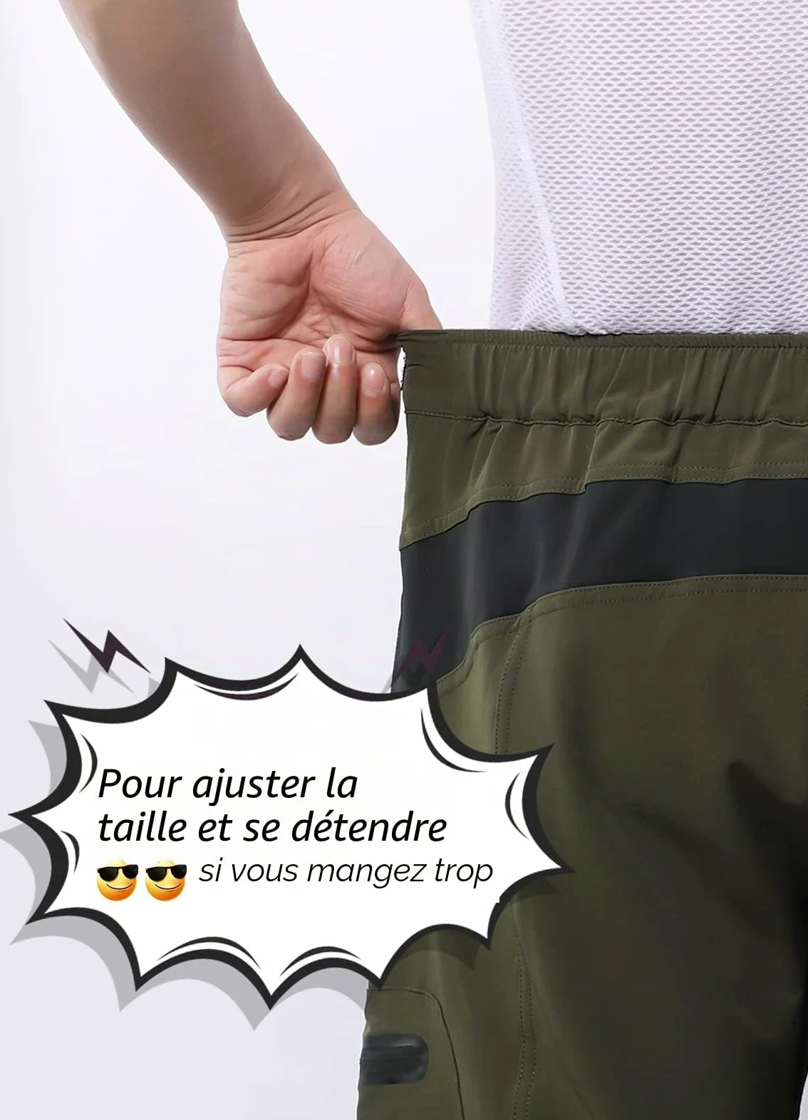 BERGRISAR Short de cyclisme pour homme avec poches zippées 1806BG