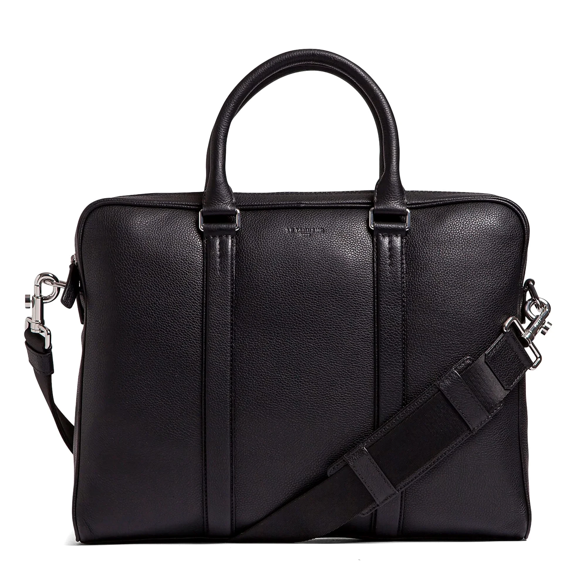 Le Tanneur, porte documents, sac ordinateur 17 pouces, en cuir, charles, homme, poche moussée ordi, poches de rangement, malette, porté main, bandoulière, sac business, travail