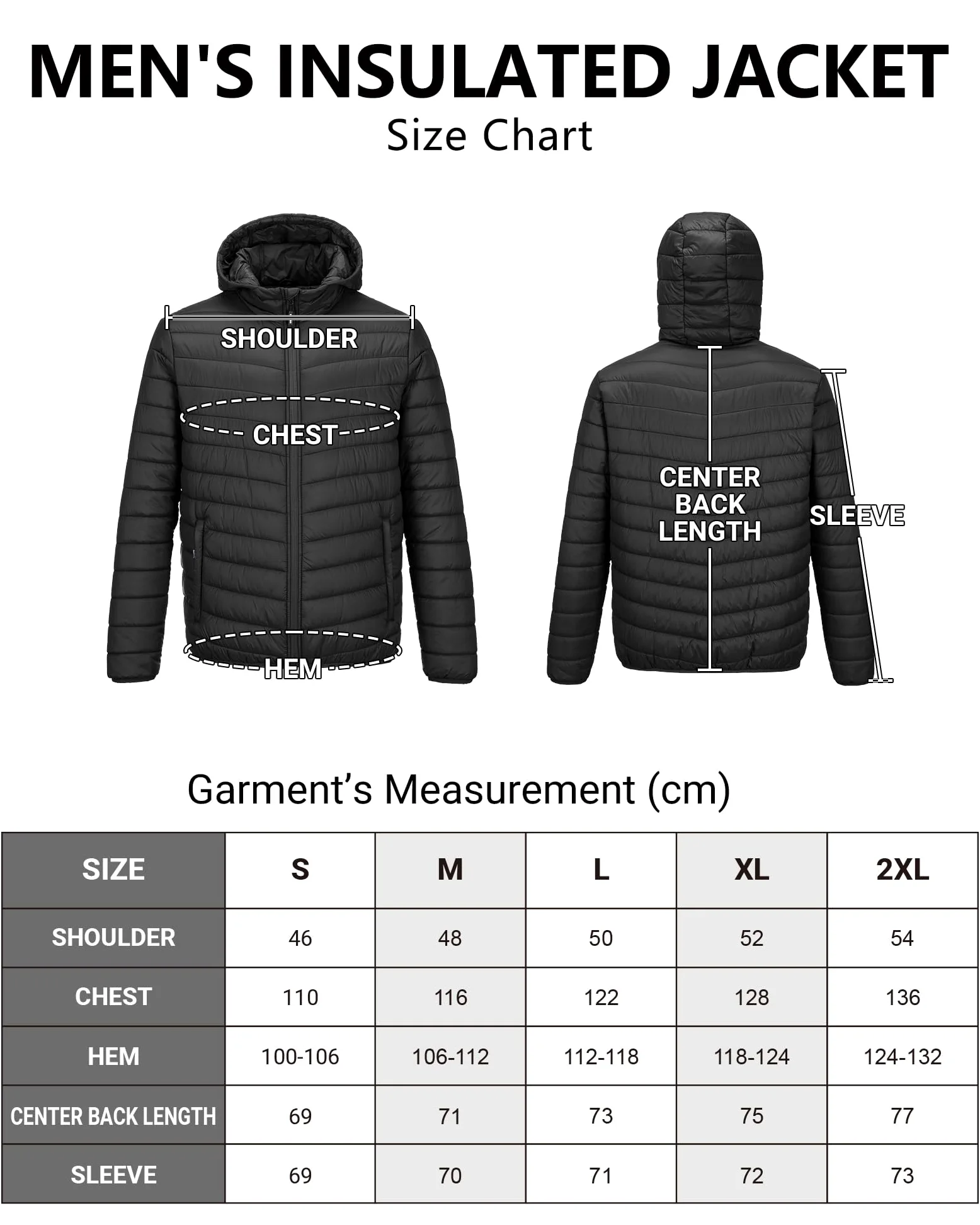 Outdoor Ventures Veste matelassée imperméable pour homme - Veste à capuche légère et imperméable - Avec poches