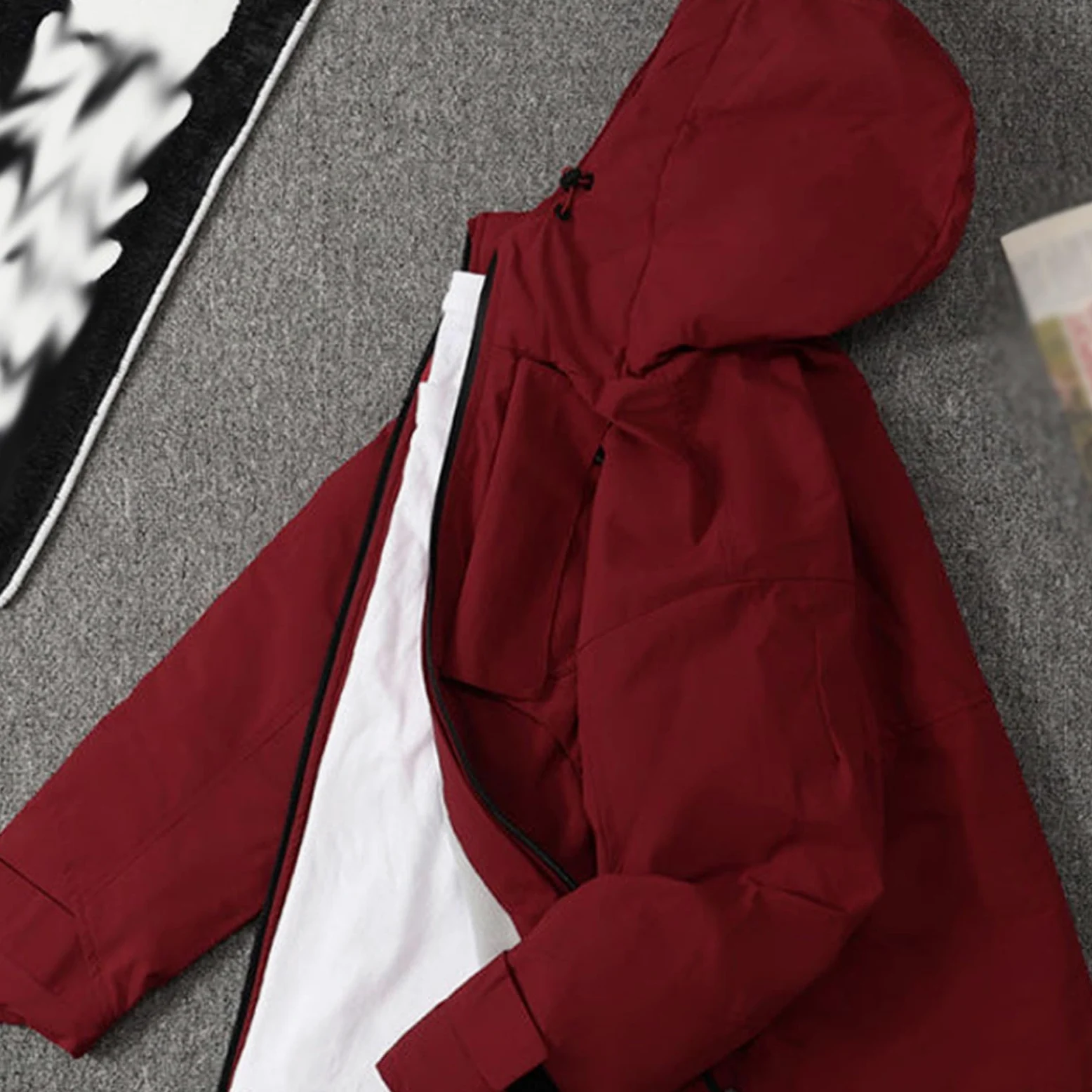 Veste coupe-vent pour garçon - Manteau de randonnée léger - Veste de pluie respirante - Printemps automne - Veste de loisirs avec capuche