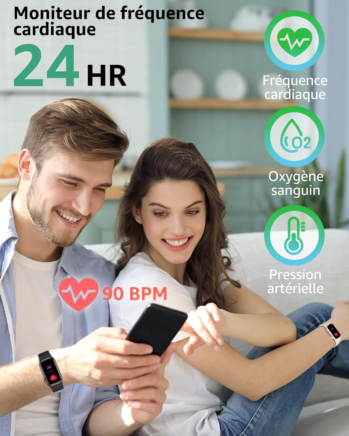 Montre Connectée Femme Homme, 1,47'' Smartwatch avec 137+ Modes Sportifs, Fitness Tracker avec Cardiofréquencemètre, Sommeil, Podomètre, IP68, Montre Intelligente pour Android iOS Galaxie