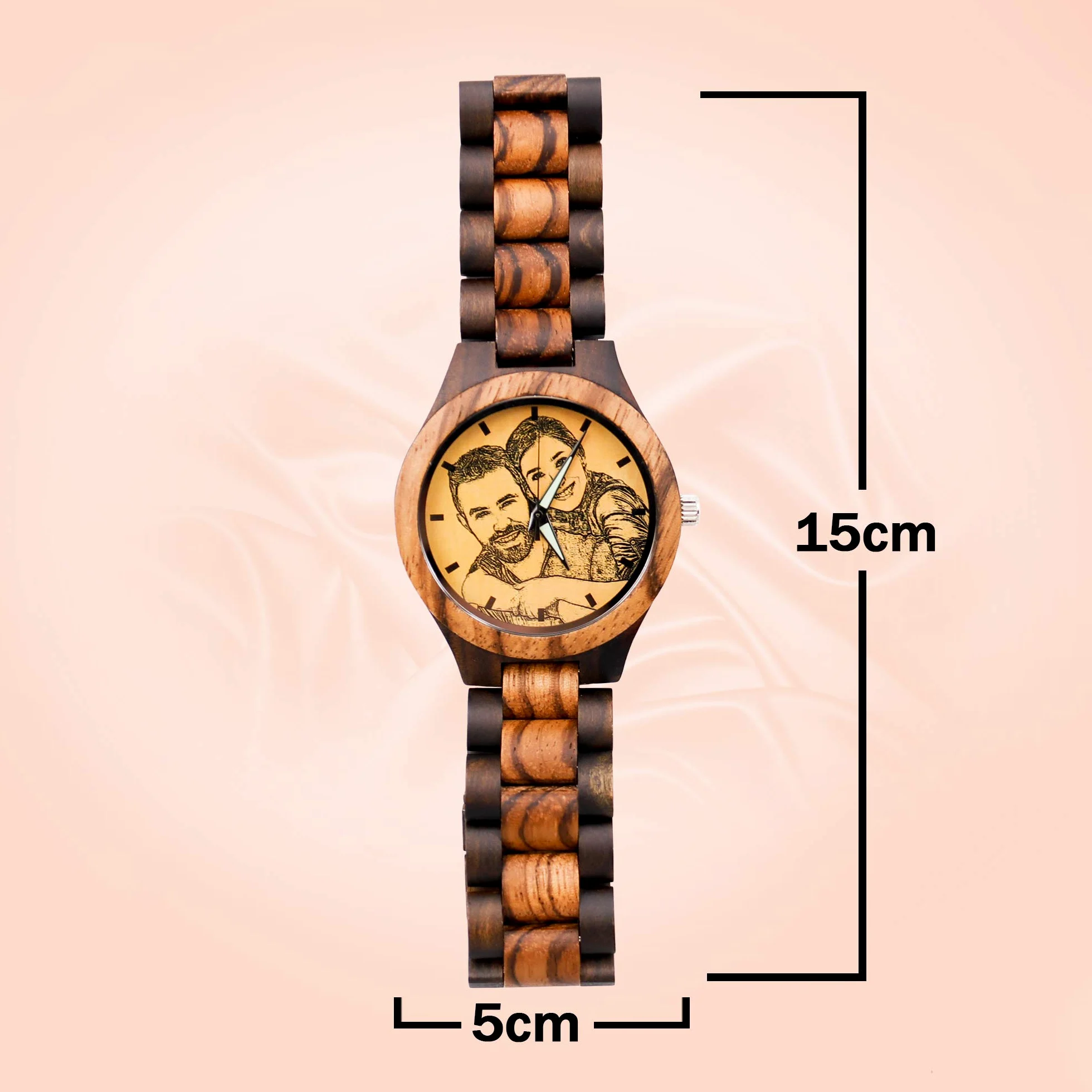 Montre en Bois pour Homme avec Photo Montre Photo De Père Personnalisée avec Texte Montre De Poche Personnalisée avec Cadre Photo Cadeau De Photo De Fête des Pères pour Papa Mari