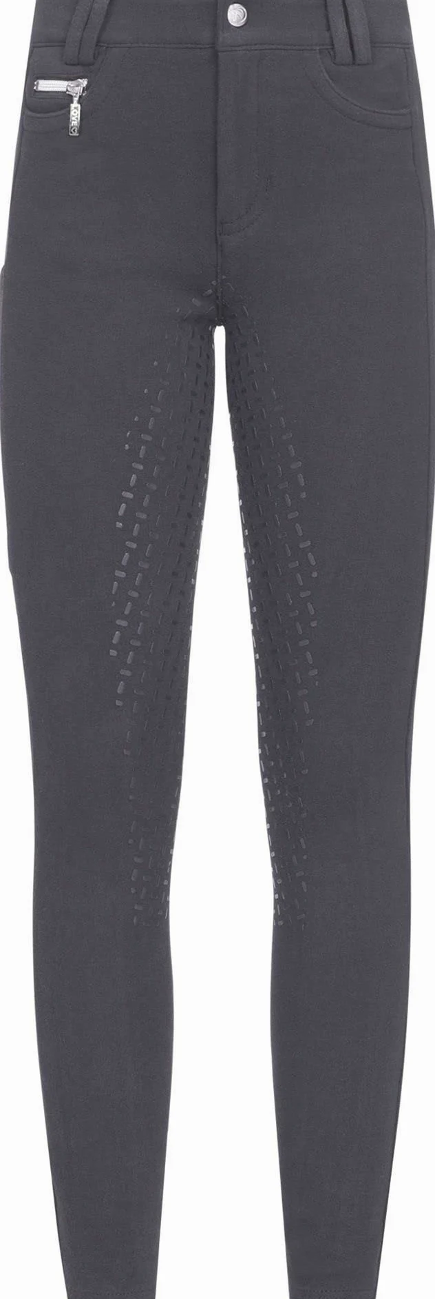 RIDERS CHOICE Pantalon d'équitation en coton et silicone pour enfant avec poche pour téléphone portable