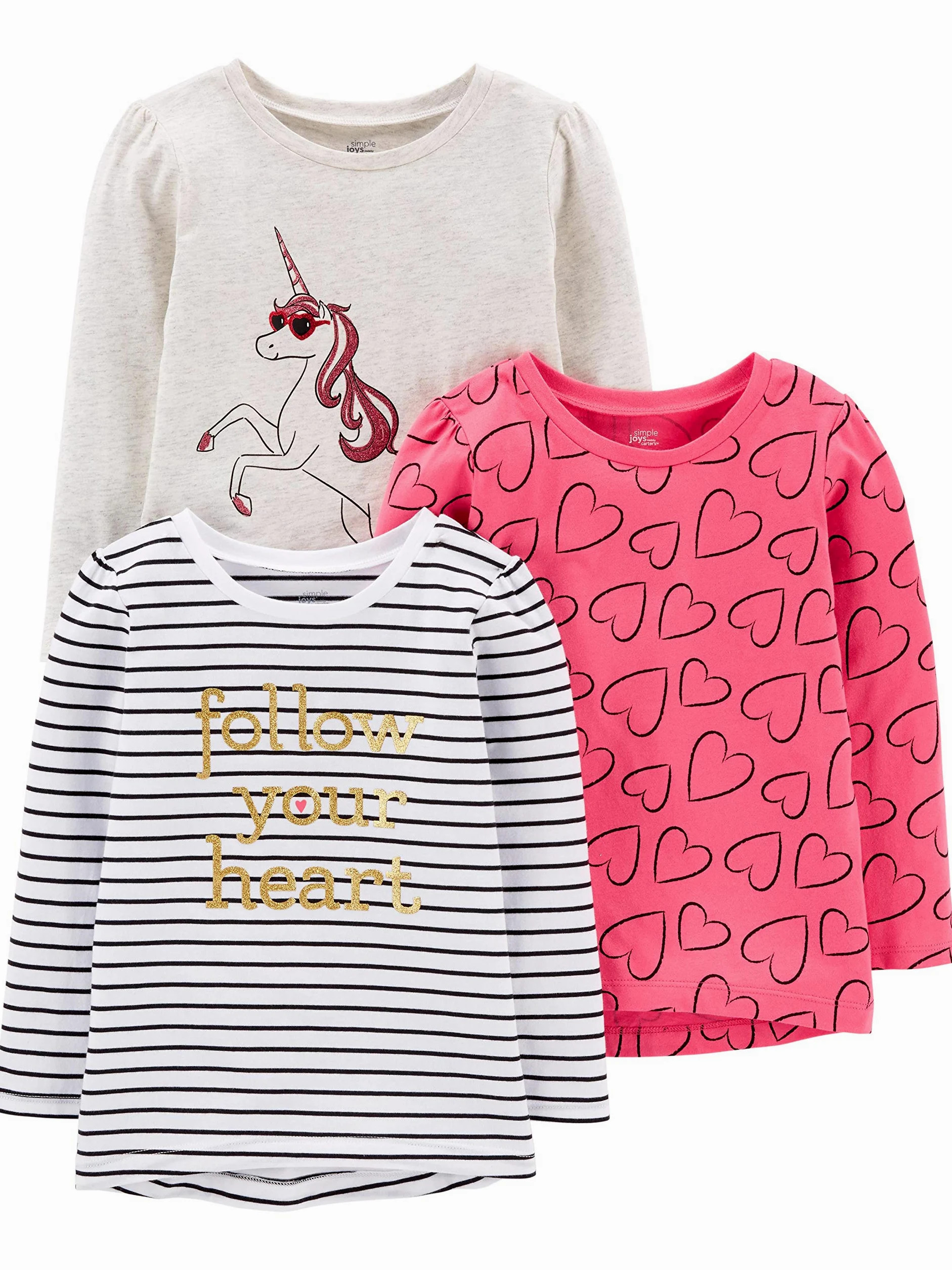 Simple Joys by Carter's Ensemble de t-Shirt (Lot de 3) Fille