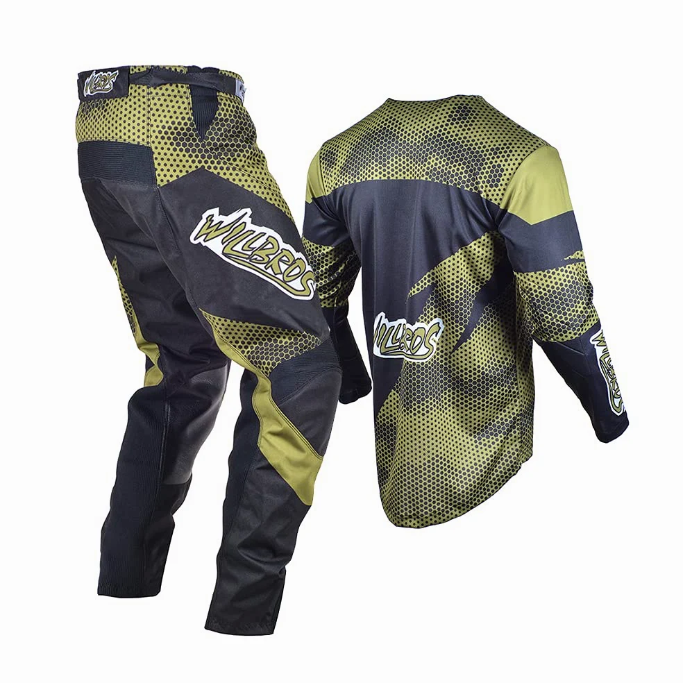 MX Pantalons en Jersey de Motocross Enduro Maillot Hommes Cyclisme Moto VTT Dirt Bike Offroad Racewear Adulte Pantalones