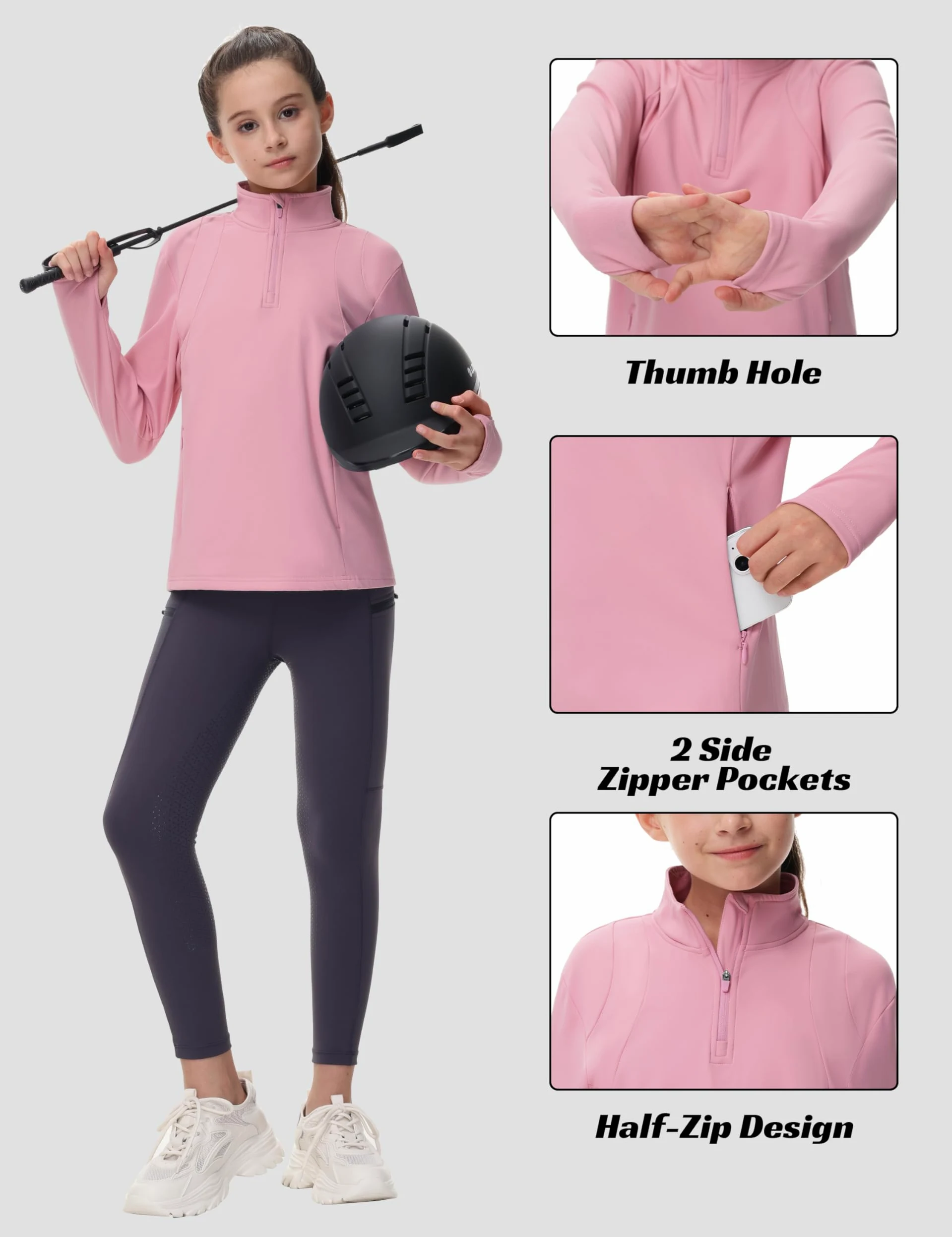 MoFiz Veste Sport Fille Veste Running Kids Polaire Chaude Veste Coupe-Pluie Légère Softshells Vestes