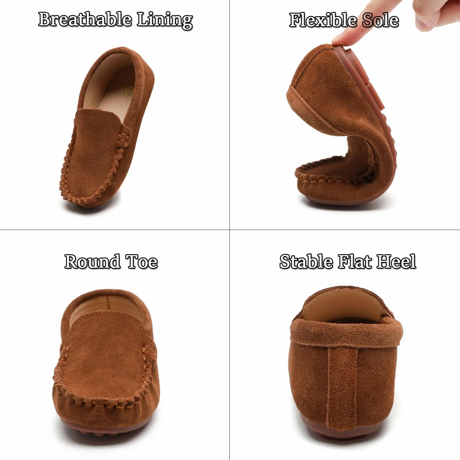 DADAWEN Garçon Classique Mocassins,Chaussure d'uniforme Scolaire Garçon Fille
