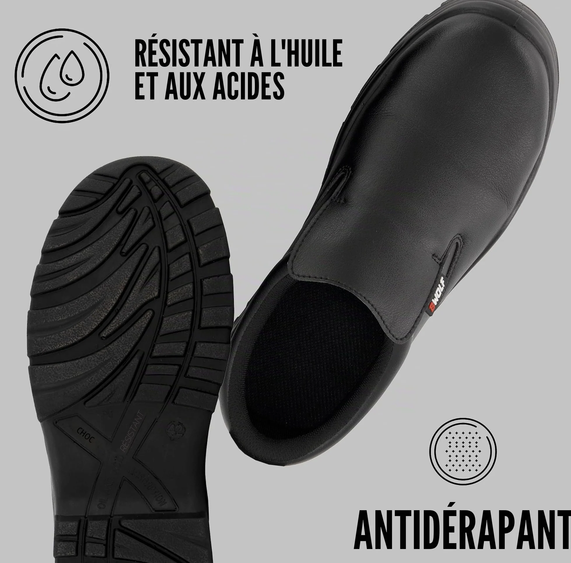BWOLF Astral S2 SRC Chaussure Cuisine Chaussures de Sécurité Hommes Cuisine Unisex, Imperméables, Résistantes à l'huile, Antidérapantes