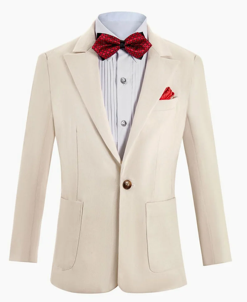 Costume en lin pour garçon 2 pièces léger veste pantalon d'été garçon costume formel
