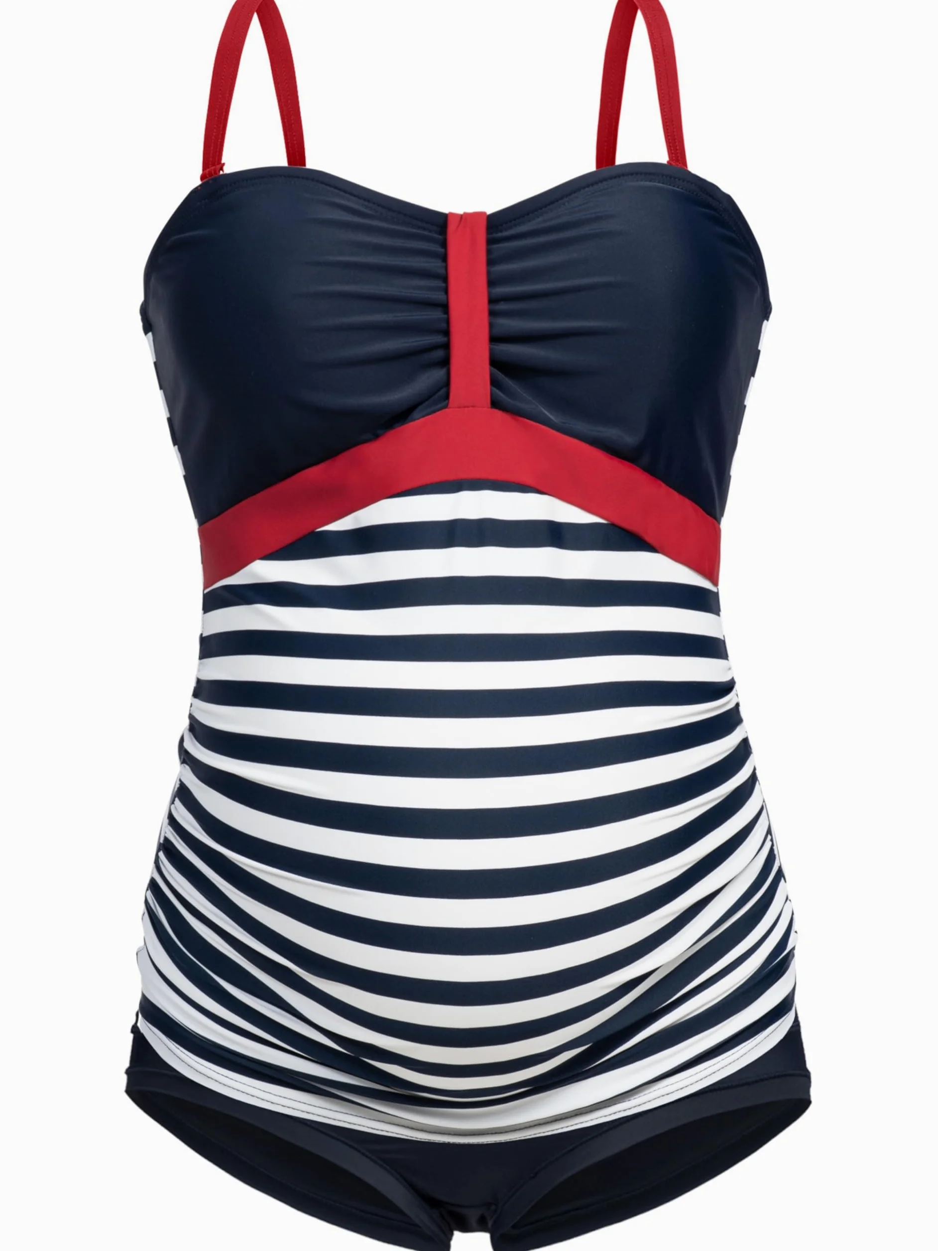 Herzmutter Tankini de Grossesse - Maillot de Bain de Maternité - Tankini de Maternité - Maillot de Bain pour Femmes Enceintes - Protection UV - 2 Pièces - 7000 (XXL, Noir - Pois)