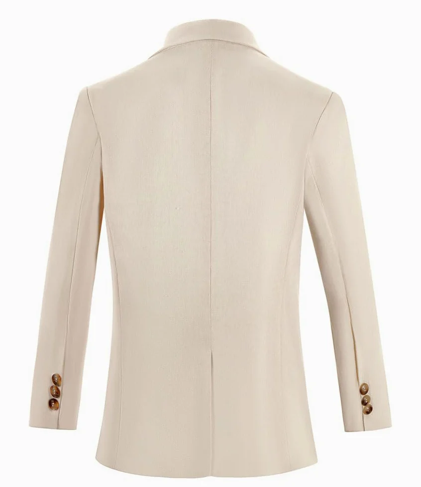 Costume en lin pour garçon 2 pièces léger veste pantalon d'été garçon costume formel