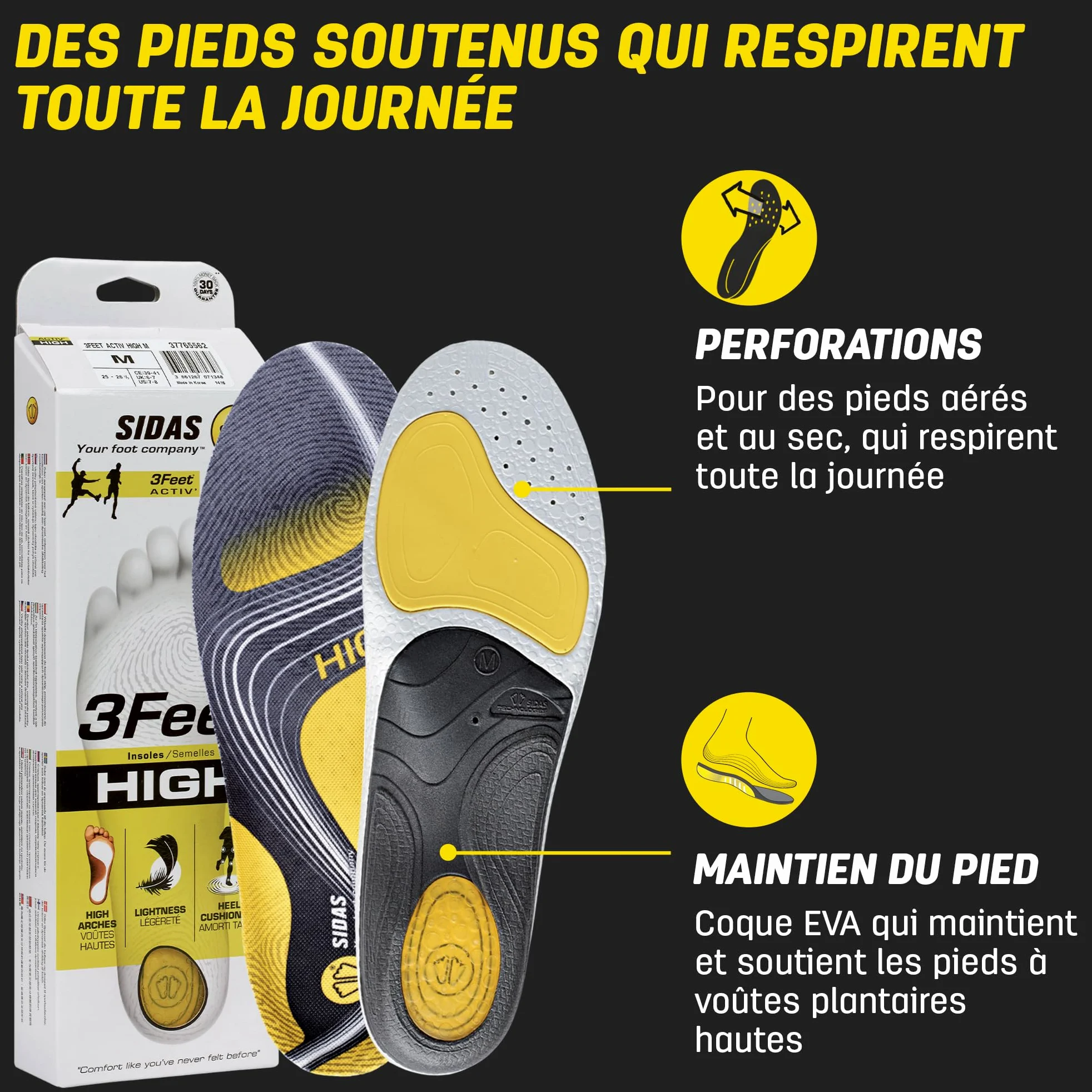 Sidas 3feet Activ High Semelle Course à Pied Mixte