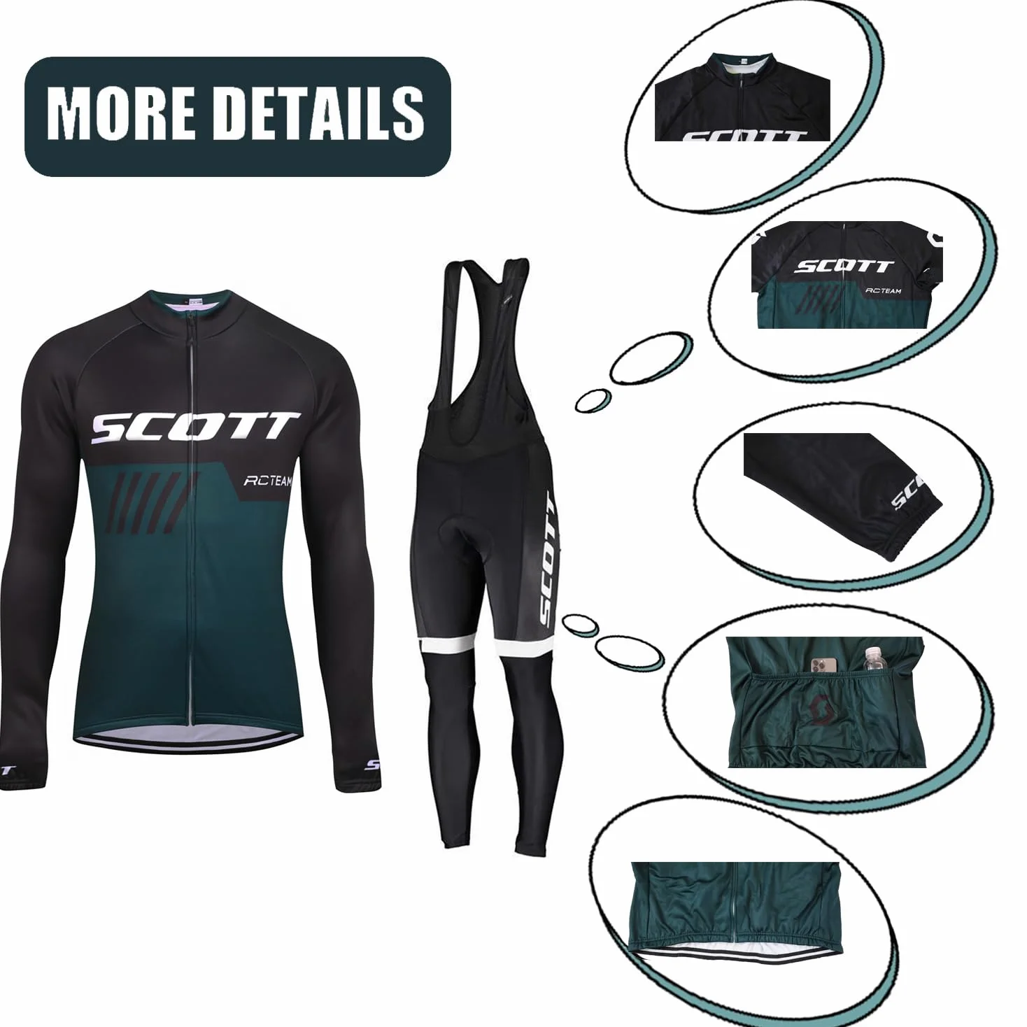 Vêtements De Cyclisme Hommes D'hiver Plein Vêtements Cyclisme Vélo Polaire Maillot Combinaison Vélo +Pantalon Rembourré Avec 3D Gel pad Respirant