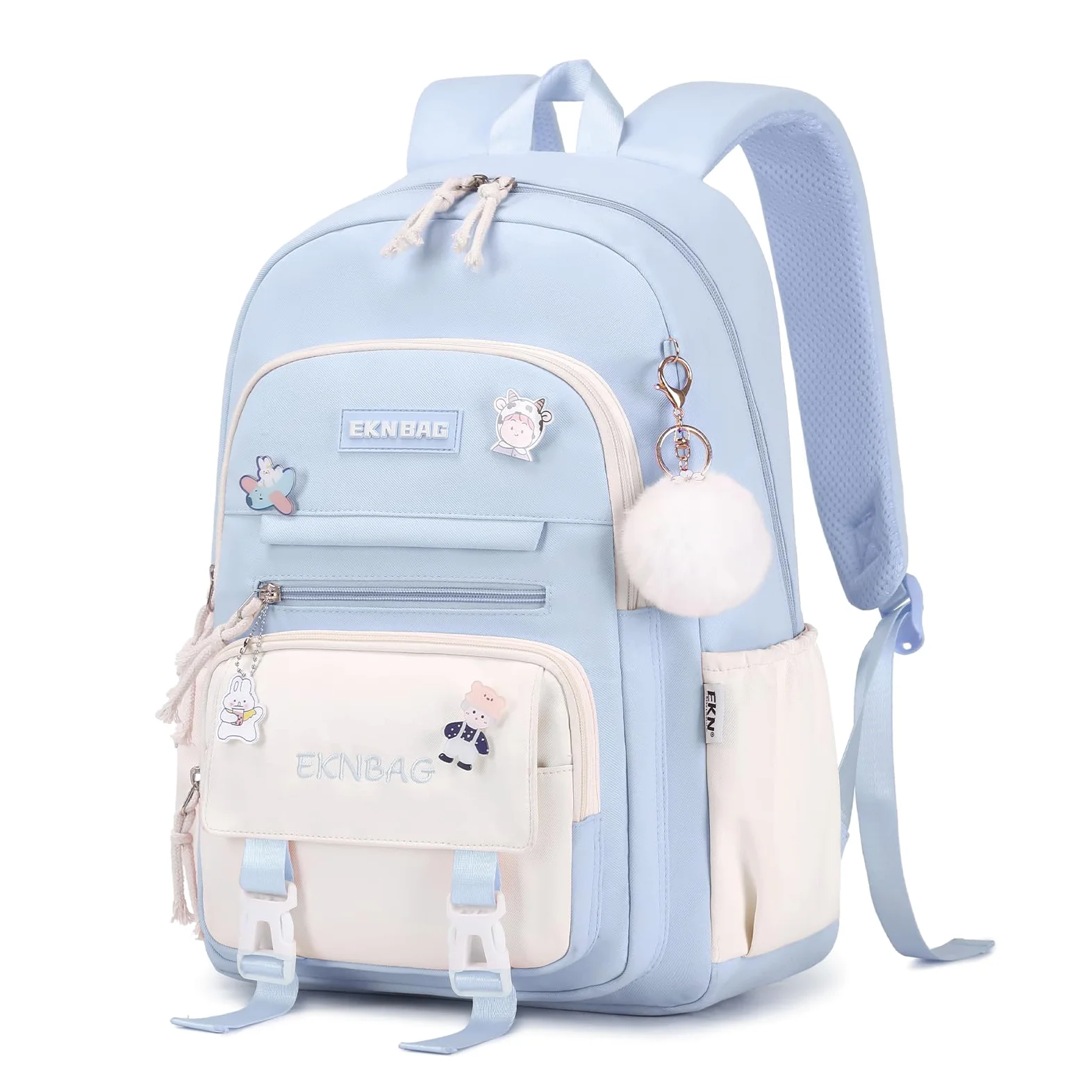 Tanou Cartable Fille Primaire, 20 Litres Sac a Dos College Fille Cartable Kawaii avec Pendentif, Léger Sac Ecole Primaire pour Enfants de 7 à 14 ans