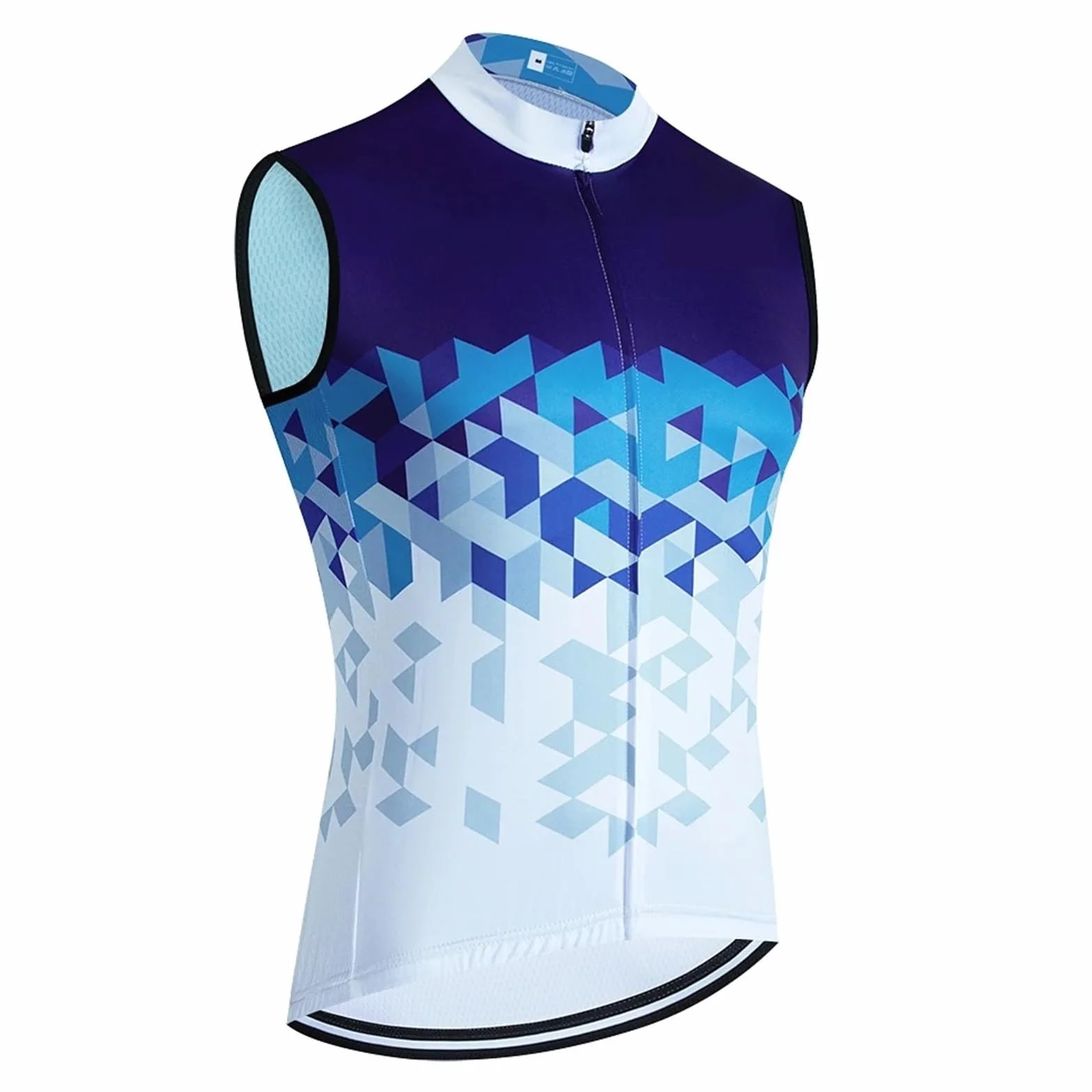 Veste De Cyclisme Maillot de Cyclisme d'équipe à séchage Rapide, Gilet de vélo Coupe-Vent for Hommes, Maillot de vélo d'été sans Manches(Blue,L)