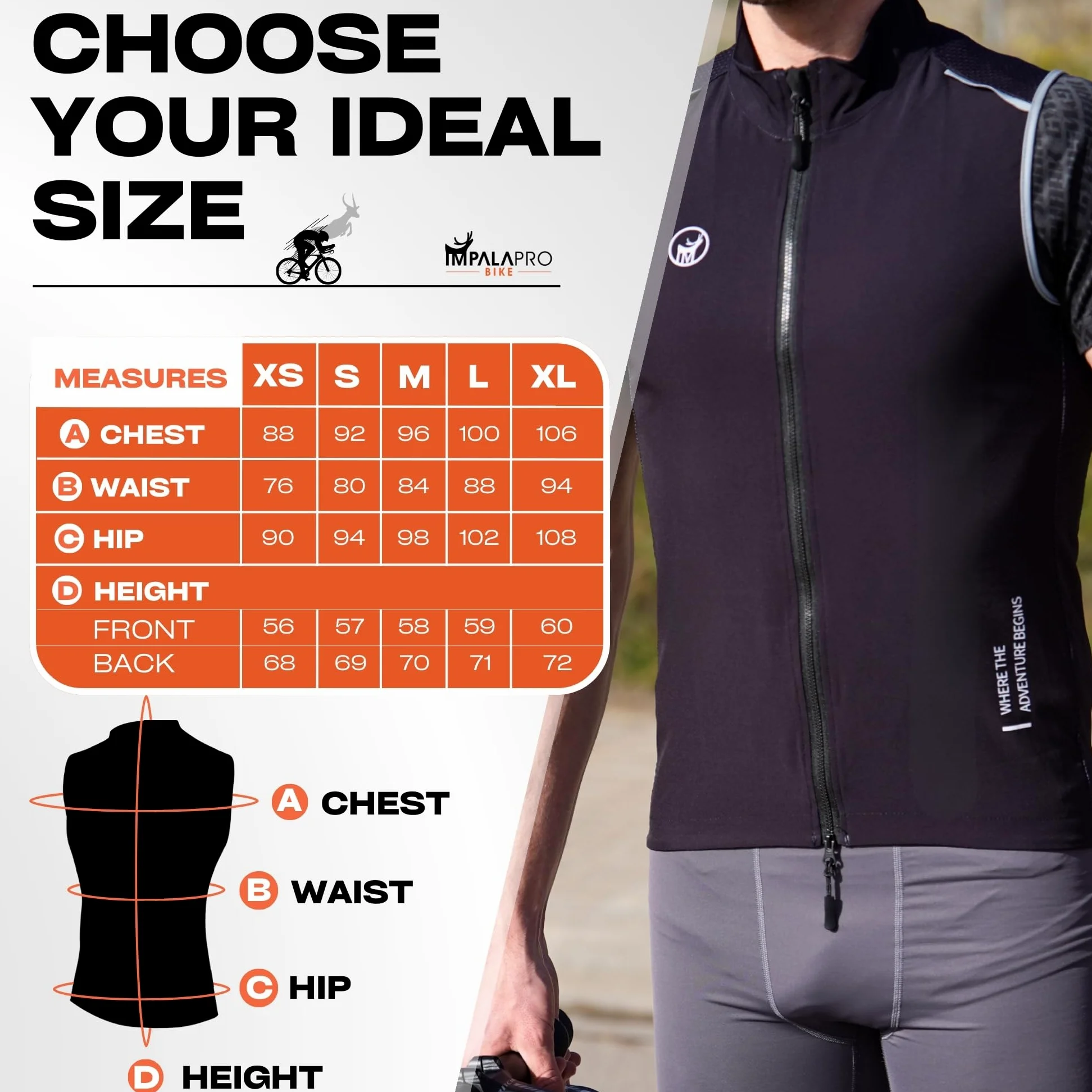 IMPALAPRO Gilet Vélo Réfléchissant – Gilet Sans Manche Coupe Vent Vélo