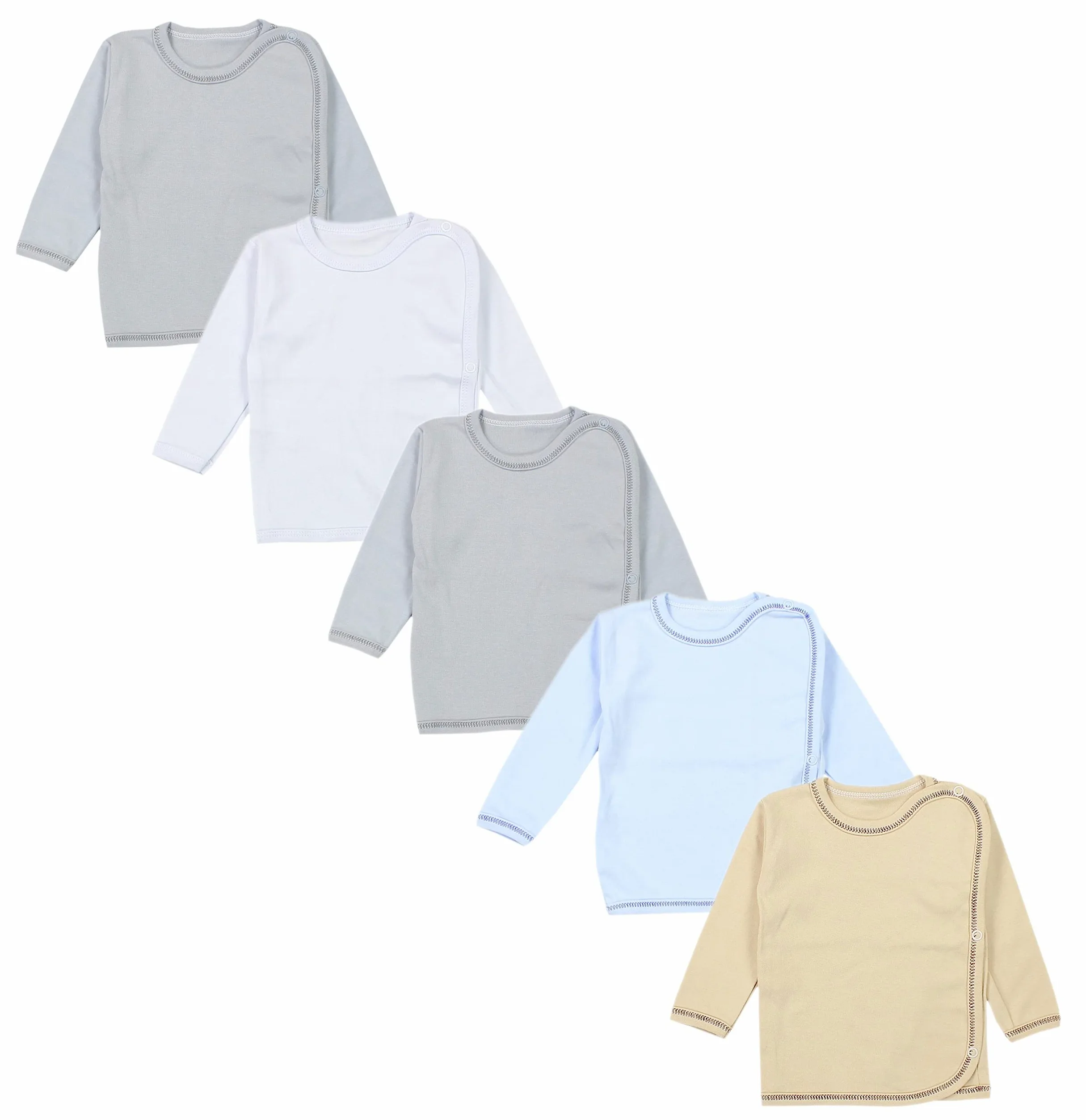 TupTam Gilet Cache-cœur à Manches Longues Bébé, Lot de 5