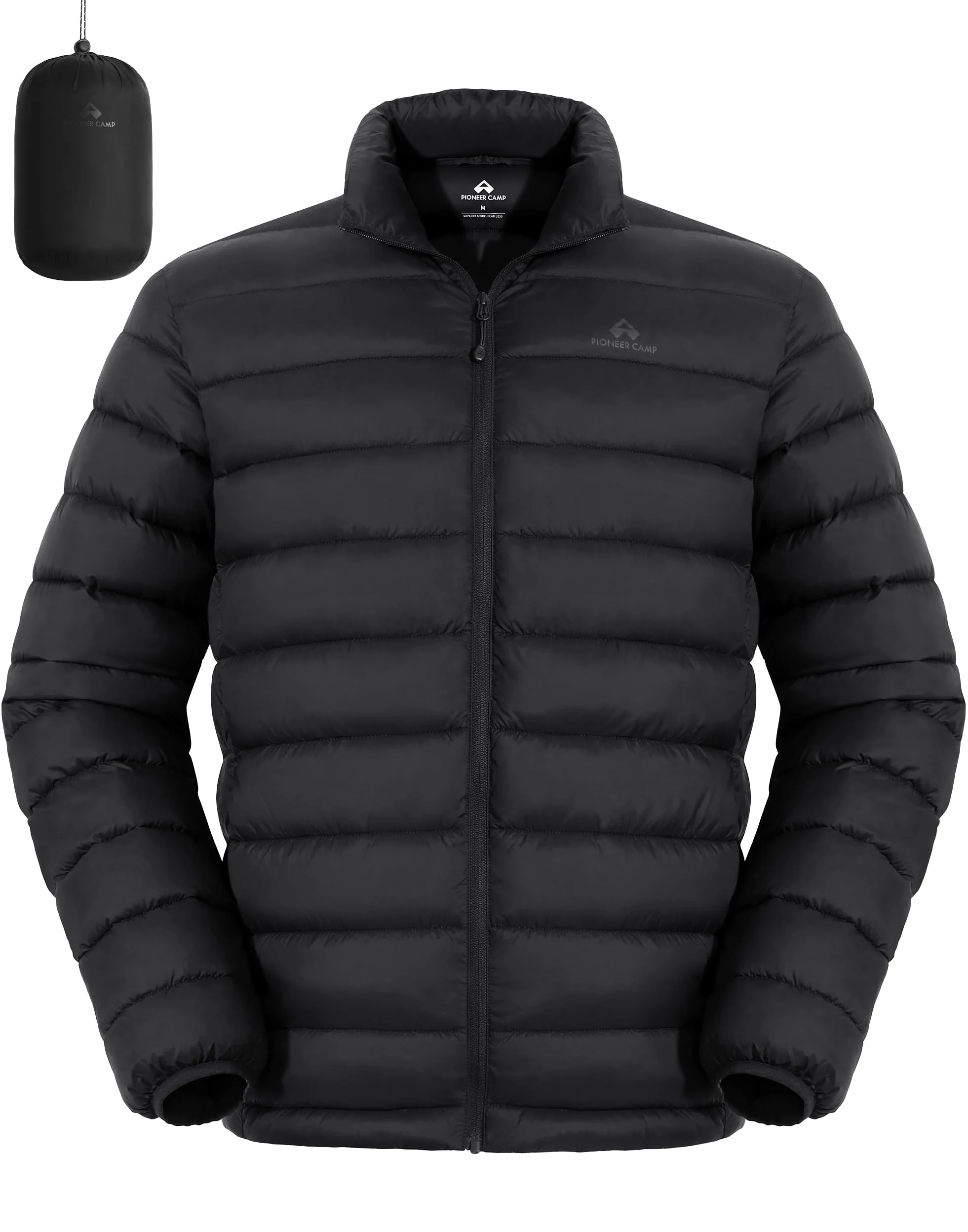 Pioneer Camp Veste matelassée homme - Veste de transition légère et chaude style doudoune, imperméable et coupe-vent, manteau d'hiver avec 4 poches, pliable pour loisirs, randonnée et voyage