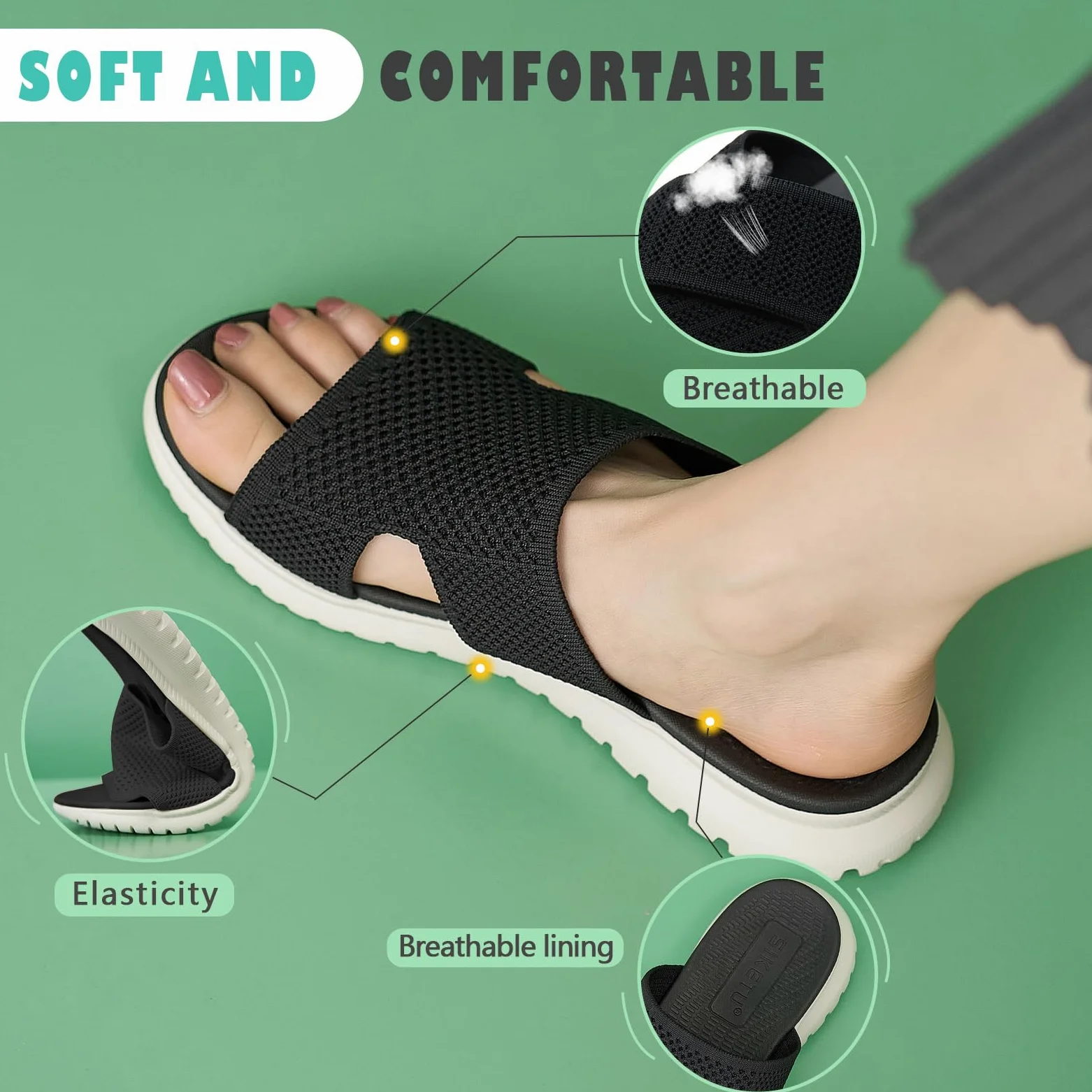 Sandales Femme Été Confortable Orthopédique Chaussons Legere Chaussures Plate Claquettes