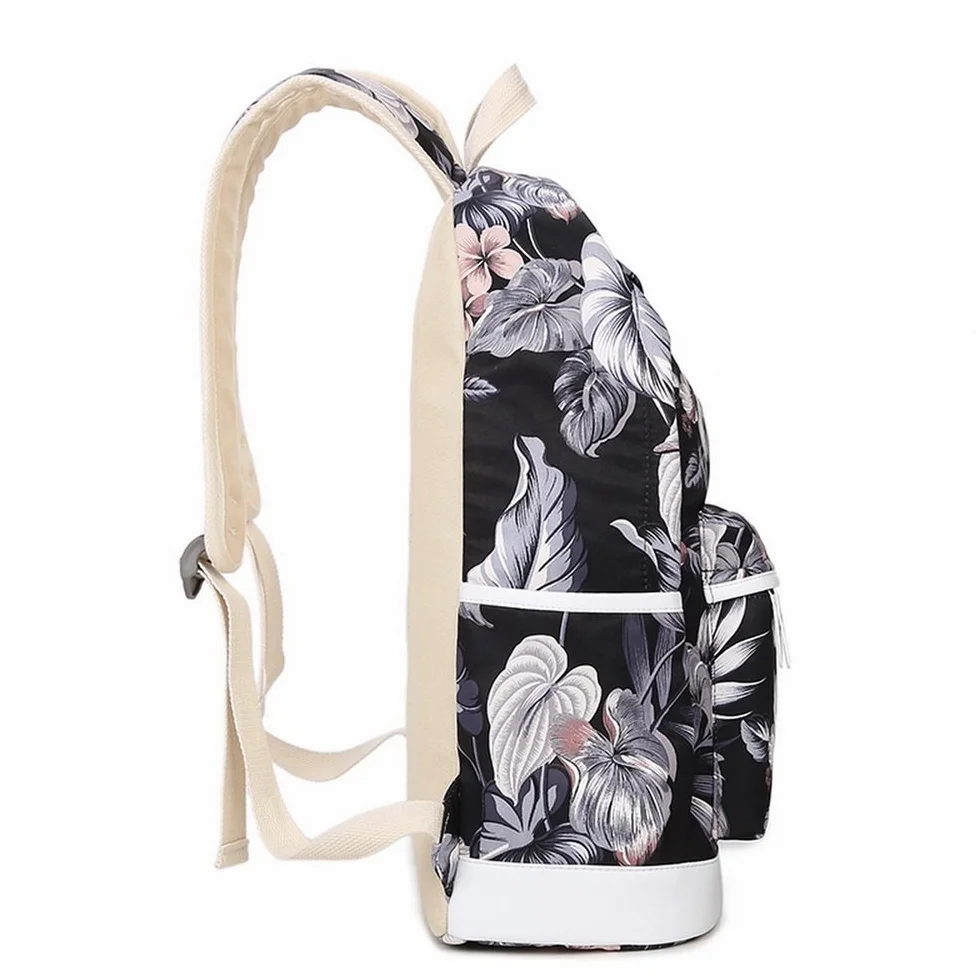Acmebon Sac à dos décole fashion pour filles, Sac à dos Casual pour ordinateur portable - Ensemble de 3 pièces pour femmes Floral