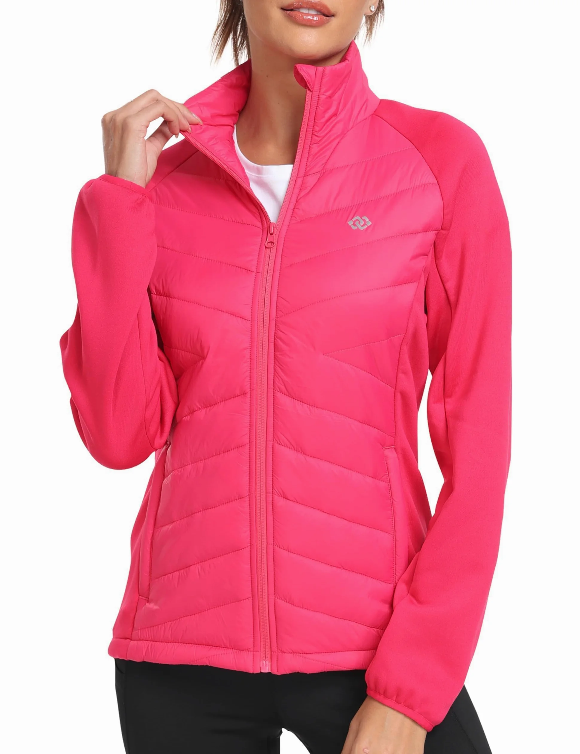 MoFiz Doudoune Femme Legere Veste Matelassée Blouson Veste Polaire Femme Chaude de Sport Randonnée avec Zip