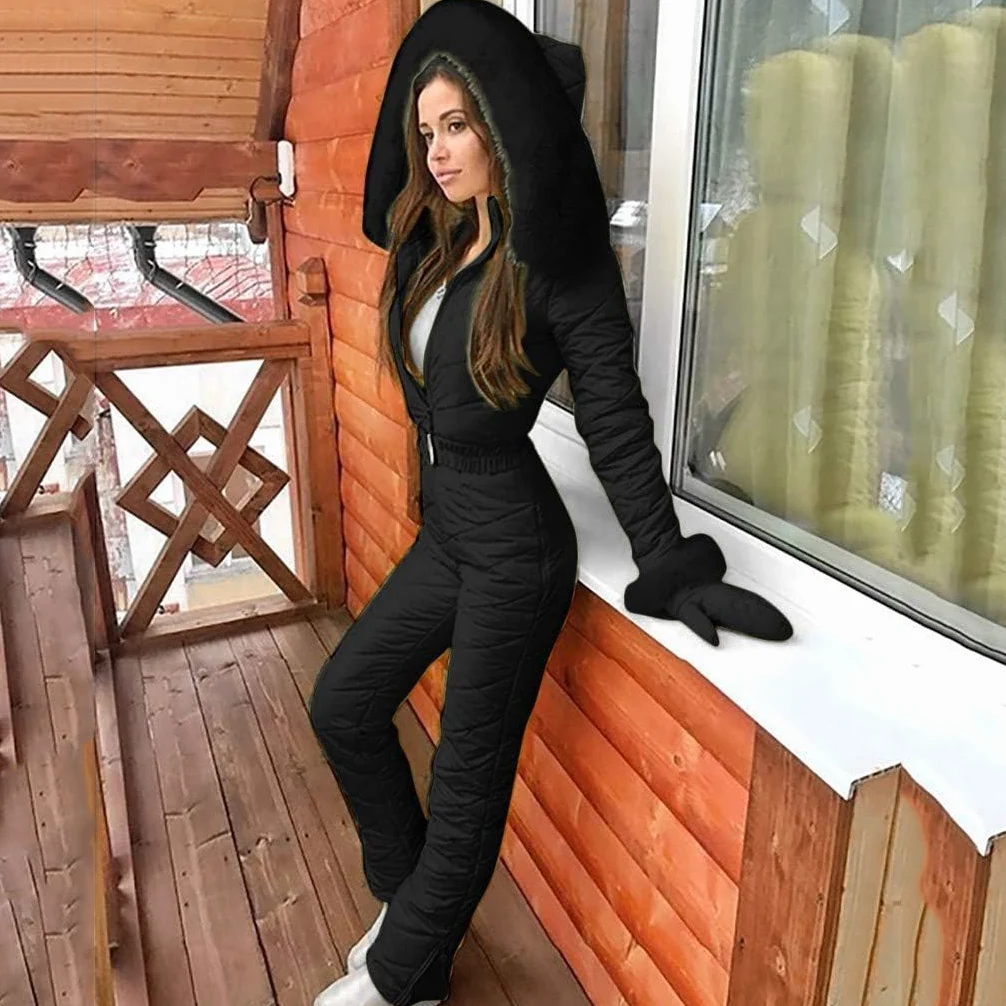 Combinaison de Ski d'hiver en Plein air pour Femme imperméable Coupe-Vent vêtements de Sport Chauds d'hiver Combinaison de Sport à la Mode Veste Polaire