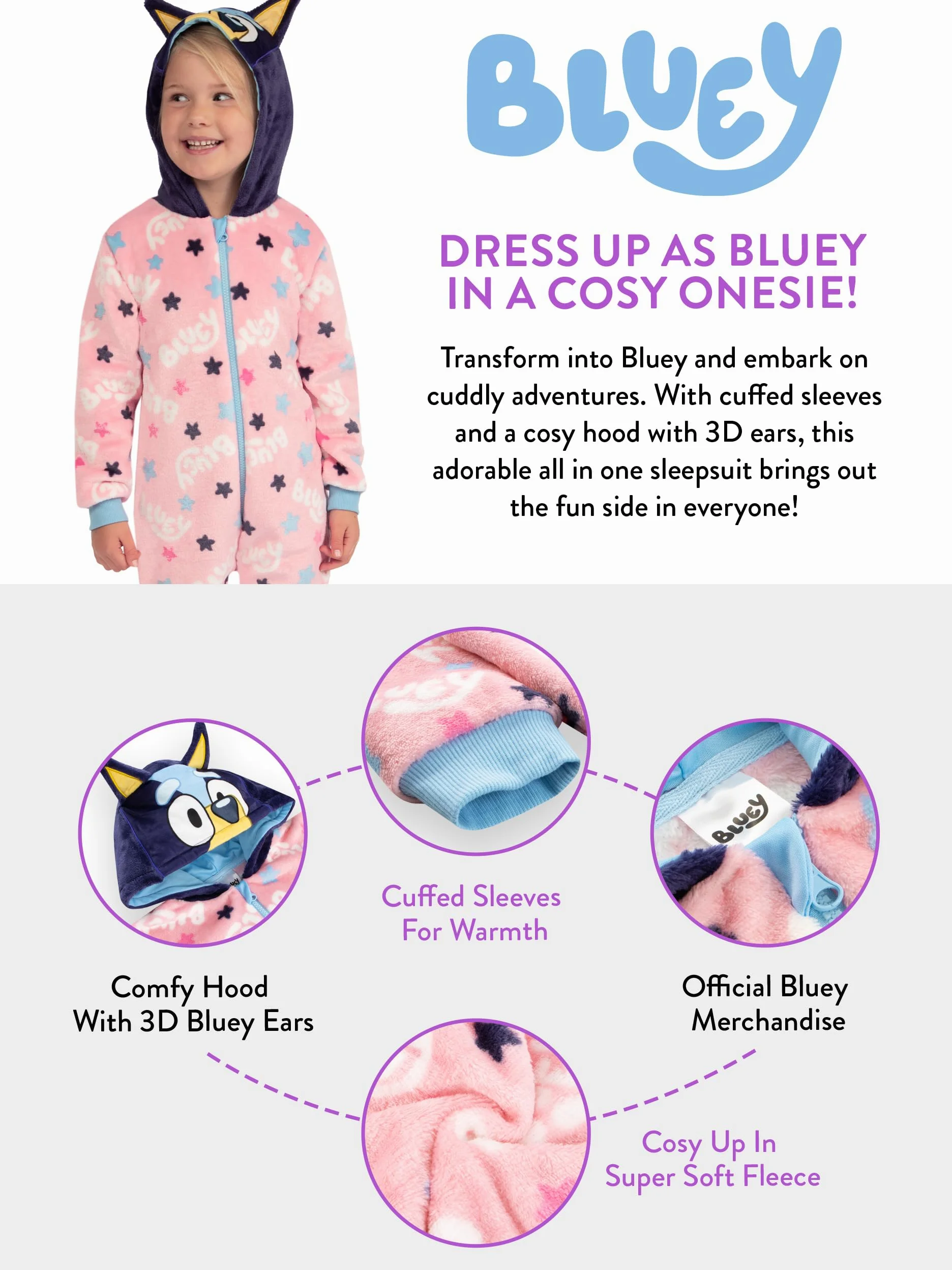 BlueY Pyjamas Bleus | Pyjamas Fille | Grenouille pour Enfants | Combinaison pour Enfants PJ's | Combinaison pour Enfants | 18 Mois et 8 Ans