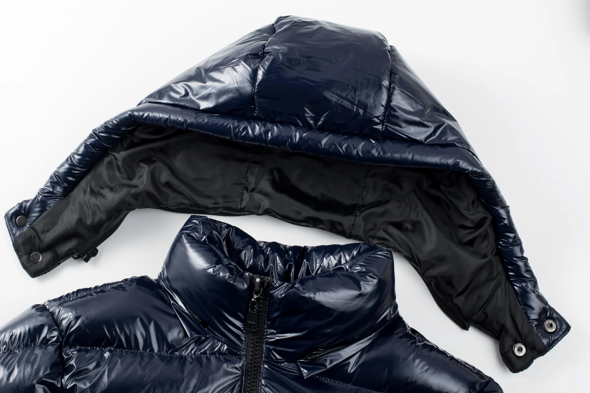 TONY BACKER Veste courte veste d'hiver brillante pour homme coupe-vent imperméable avec capuche amovible avec fermeture éclair