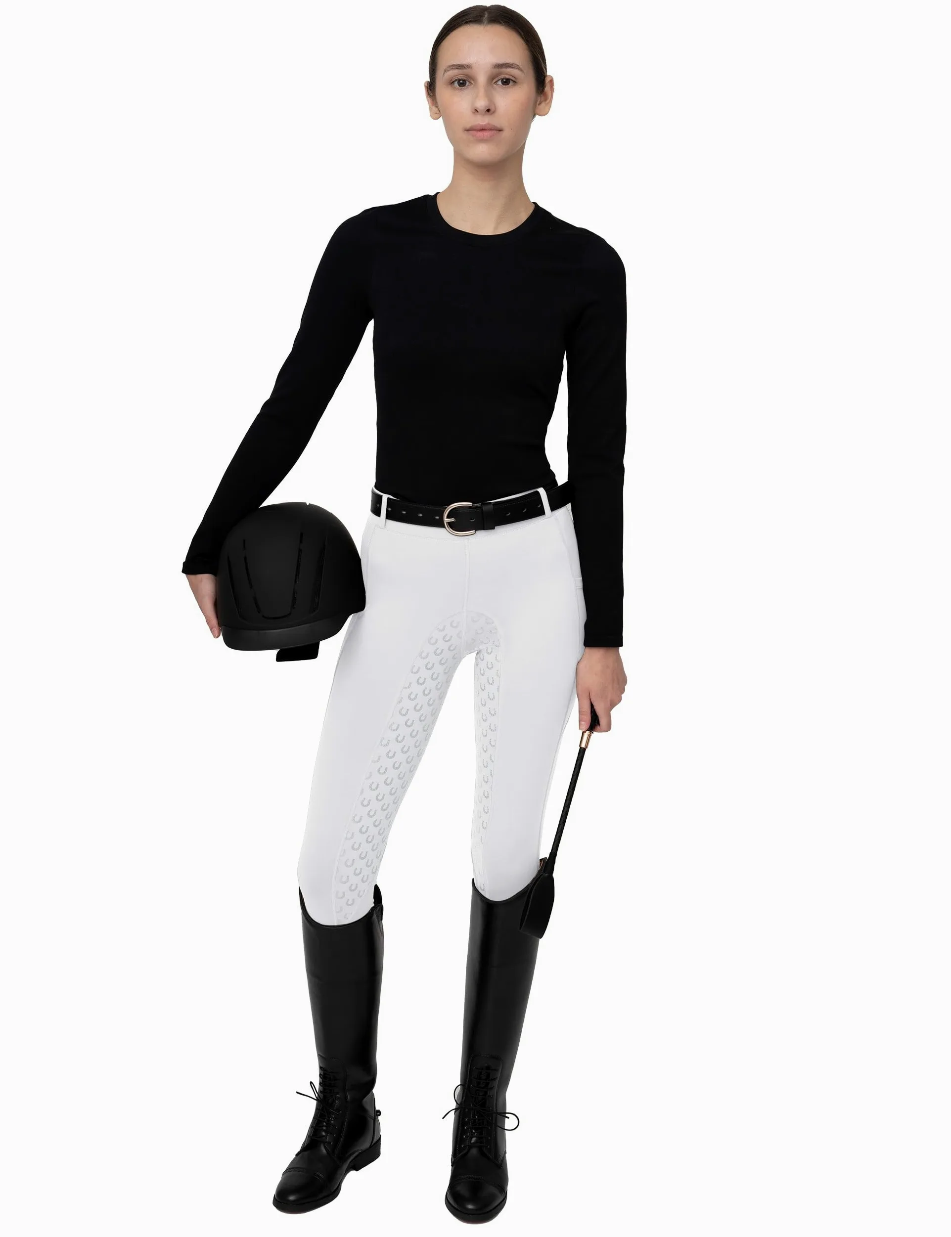 FitsT4 Sports Leggings d'équitation pour Femmes Pantalon d'équitation entièrement doublé en Silicone avec Poche pour téléphone Portable et Passants de Ceinture
