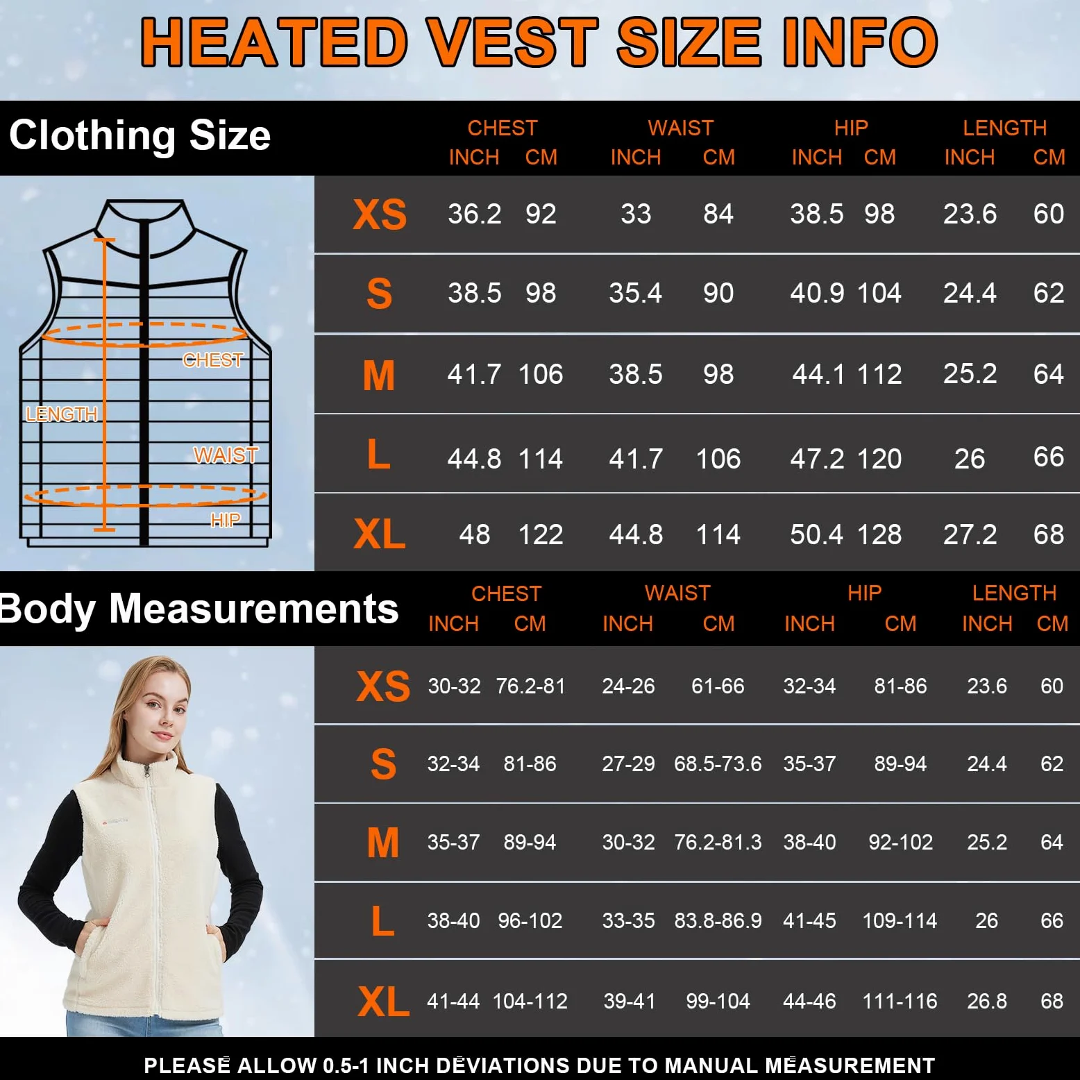 Gokozy Gilet Chauffant Électrique avec 7.4V Batterie ，Fleece Sherpa gilet chauffant femme 11 zones veste chauffante pour les Sports de Plein Air