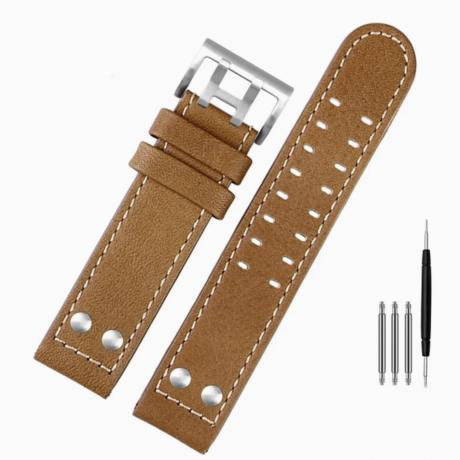 Pour Hamilton kaki aviation montre H77616533 H70615733 bracelet de montre en cuir véritable jazz field hommes bracelet de montre 20 22 Style militaire